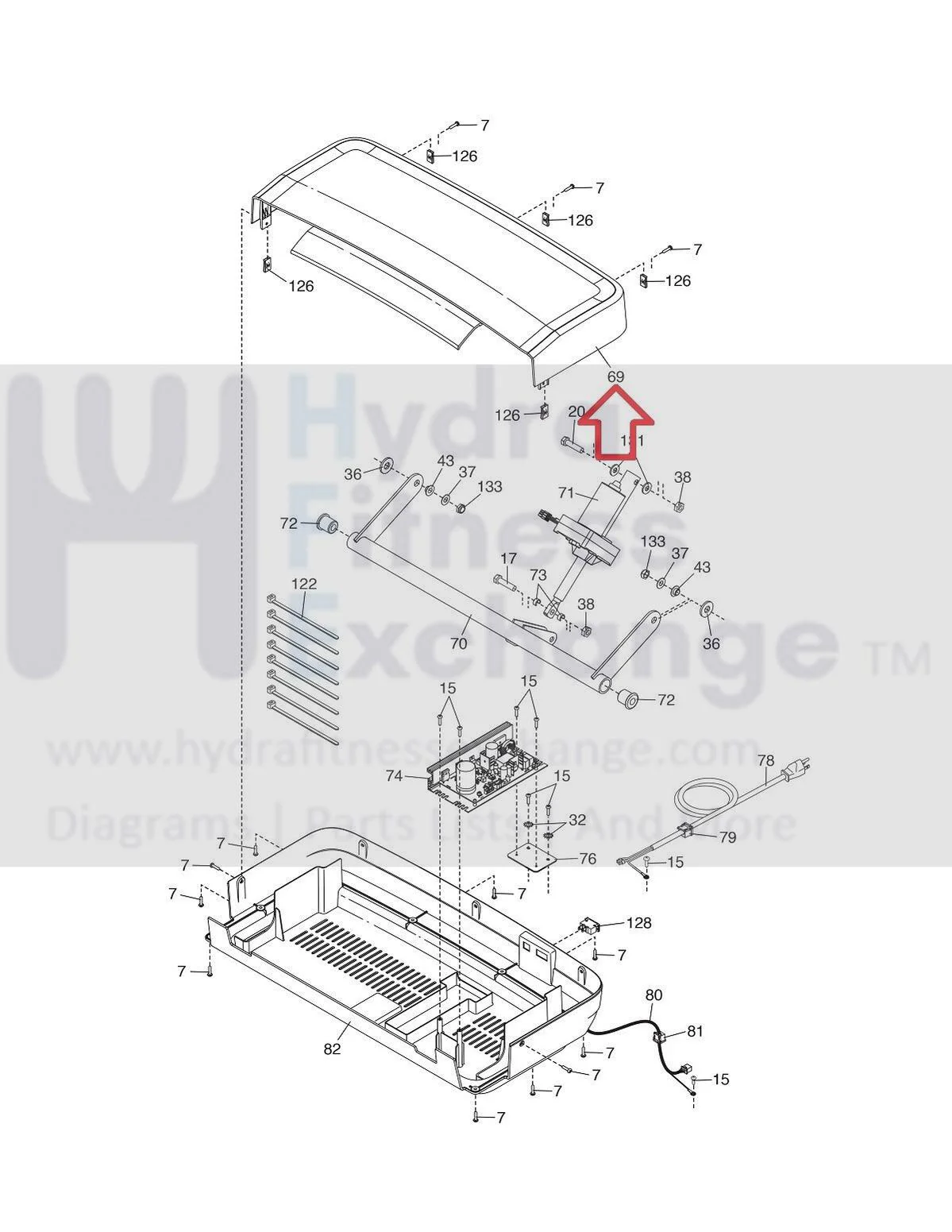 Nordictrack Commercial 1750 1250 2450 Treadmill Motor Hood Shroud Cover 446654 - Image 2