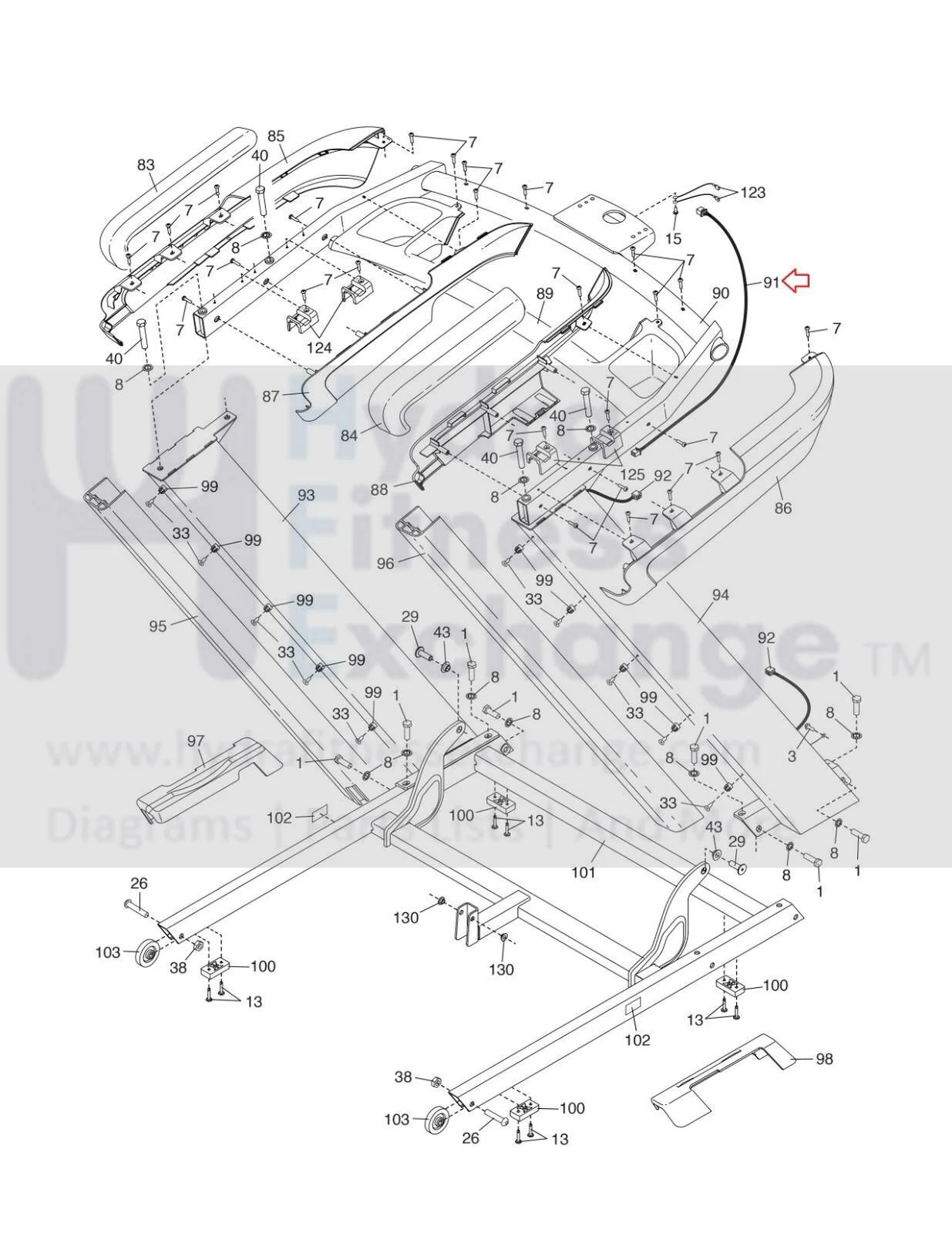 NordicTrack Commercial 2450 1250 1750 Treadmill Top Wire Harness 451808 - Image 3