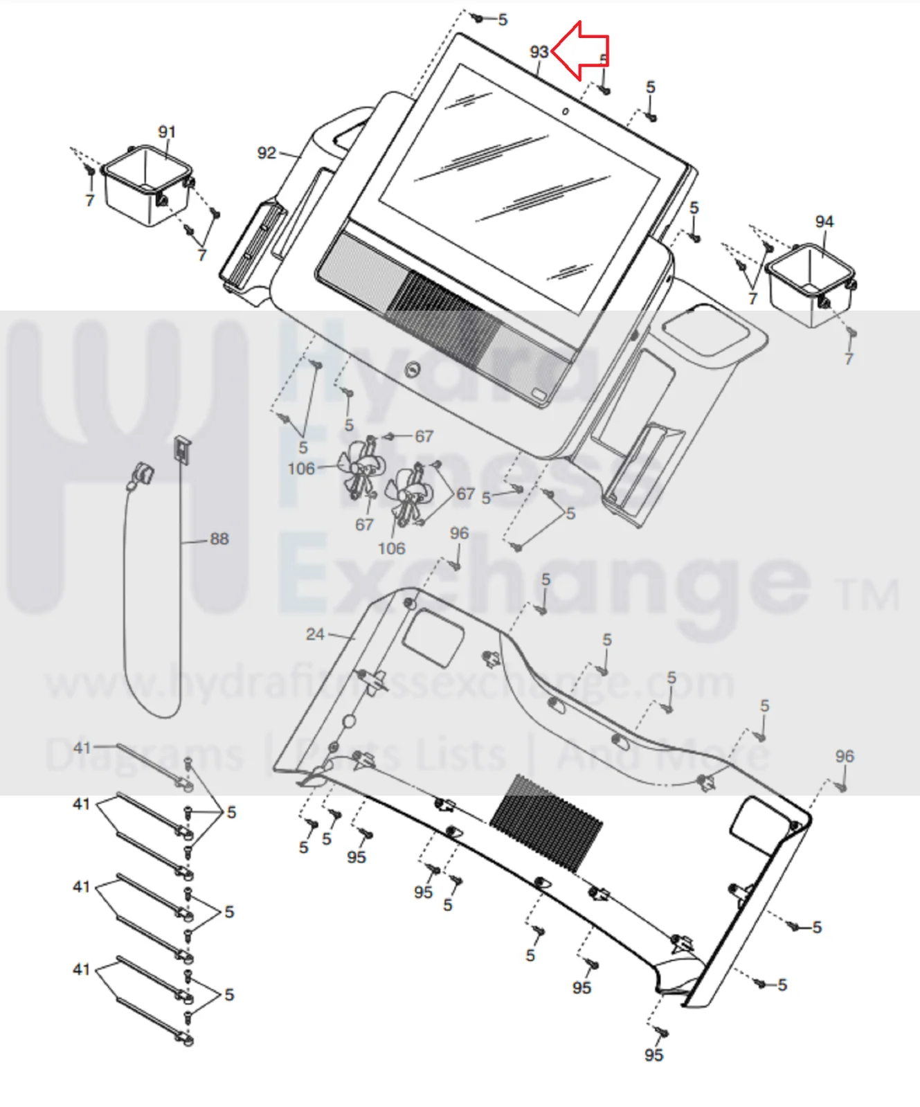 Used NordicTrack Commercial X22I Treadmill Display Console Assembly 436765 & 425857 - Image 3