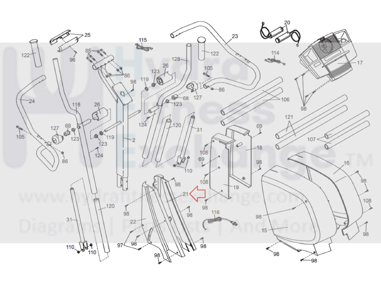 NordicTrack CX 1050 985 990 995 800 Elliptical Slate Right Motor Cover 191159 - Image 3