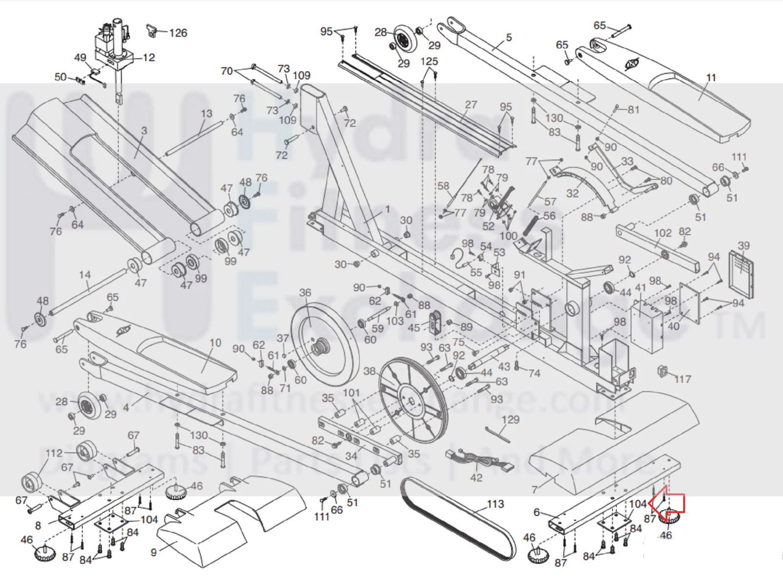 NordicTrack CX 1050 990 998 Club Design 800 Elliptical Support Plate 202584 - Image 2