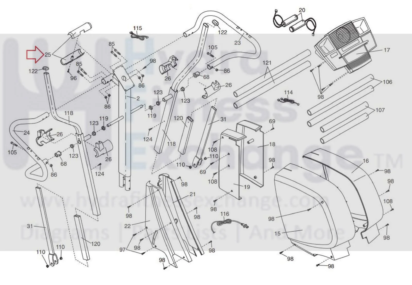 Nordictrack CX 990 CX985 CX995 Elliptical Lower Handlebar Cover 197537 - Image 4