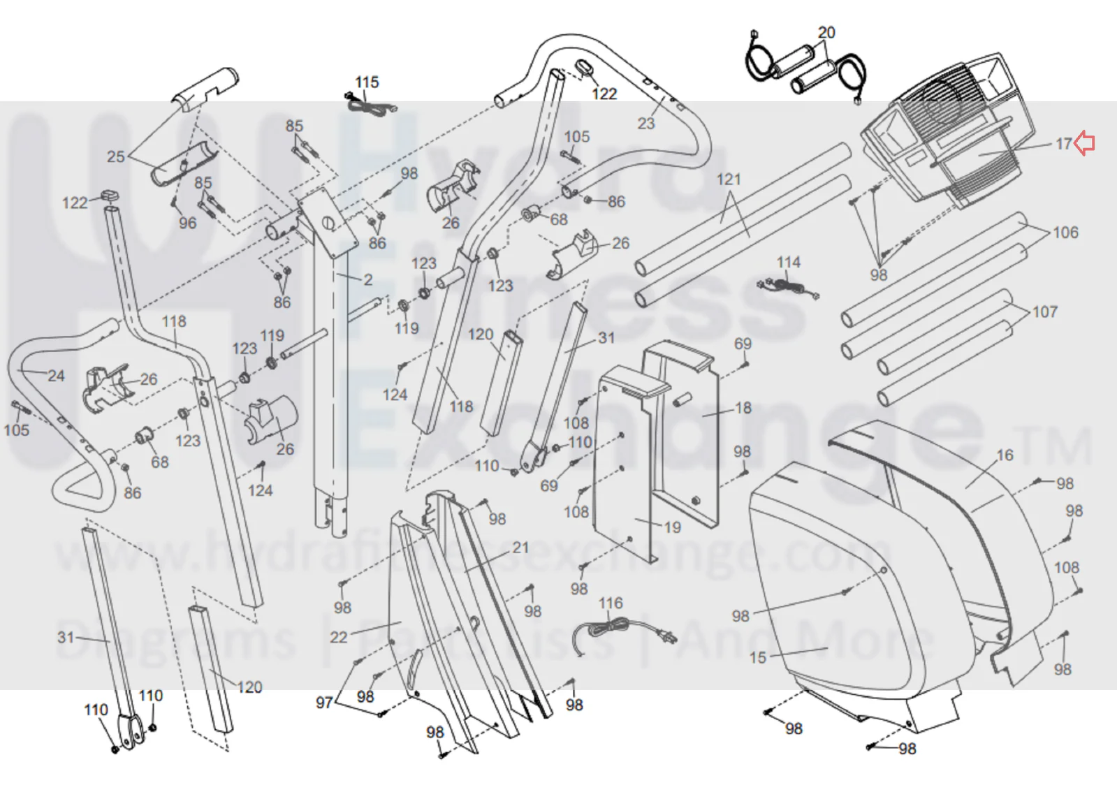 NordicTrack CX 990 Elliptical Display Console Assembly MRF-EL28356 211961 - Image 3
