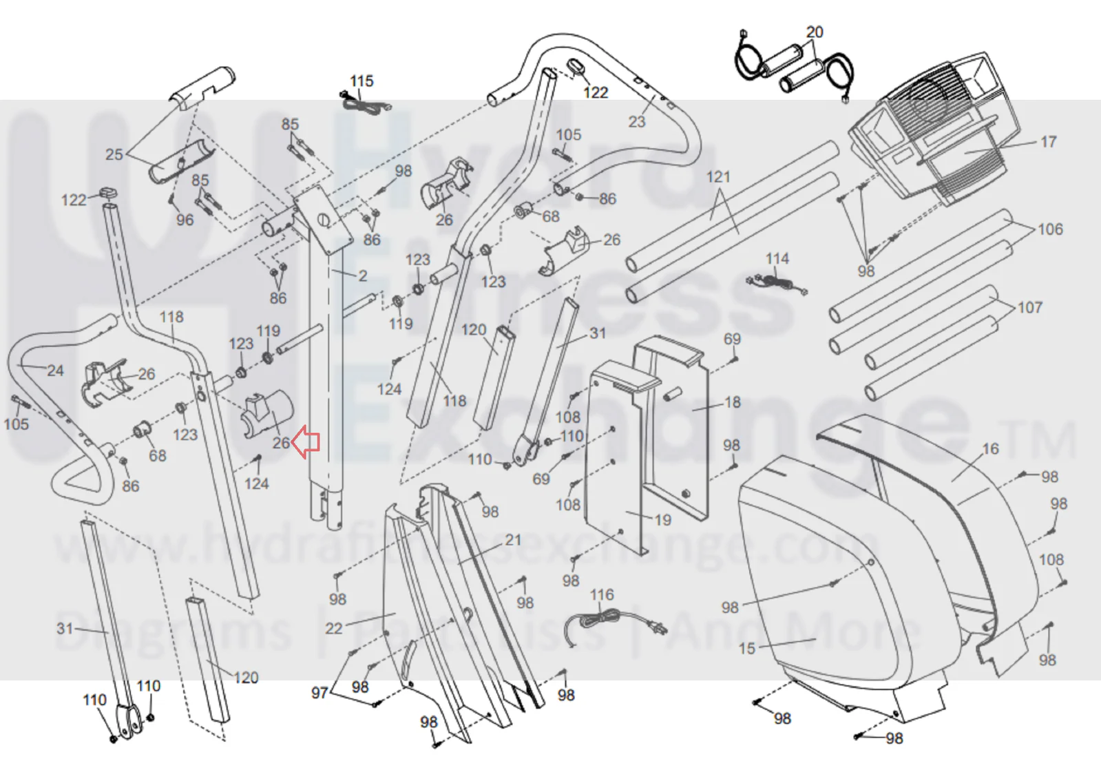 NordicTrack CX 990 Elliptical Handlebar Cover 207925 - Image 2