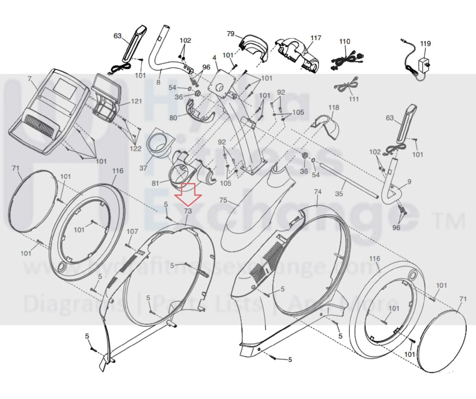 NordicTrack E 7.0 E7.0 E7.0Z Elliptical Left Shield MFR-317208 362697 - Image 3