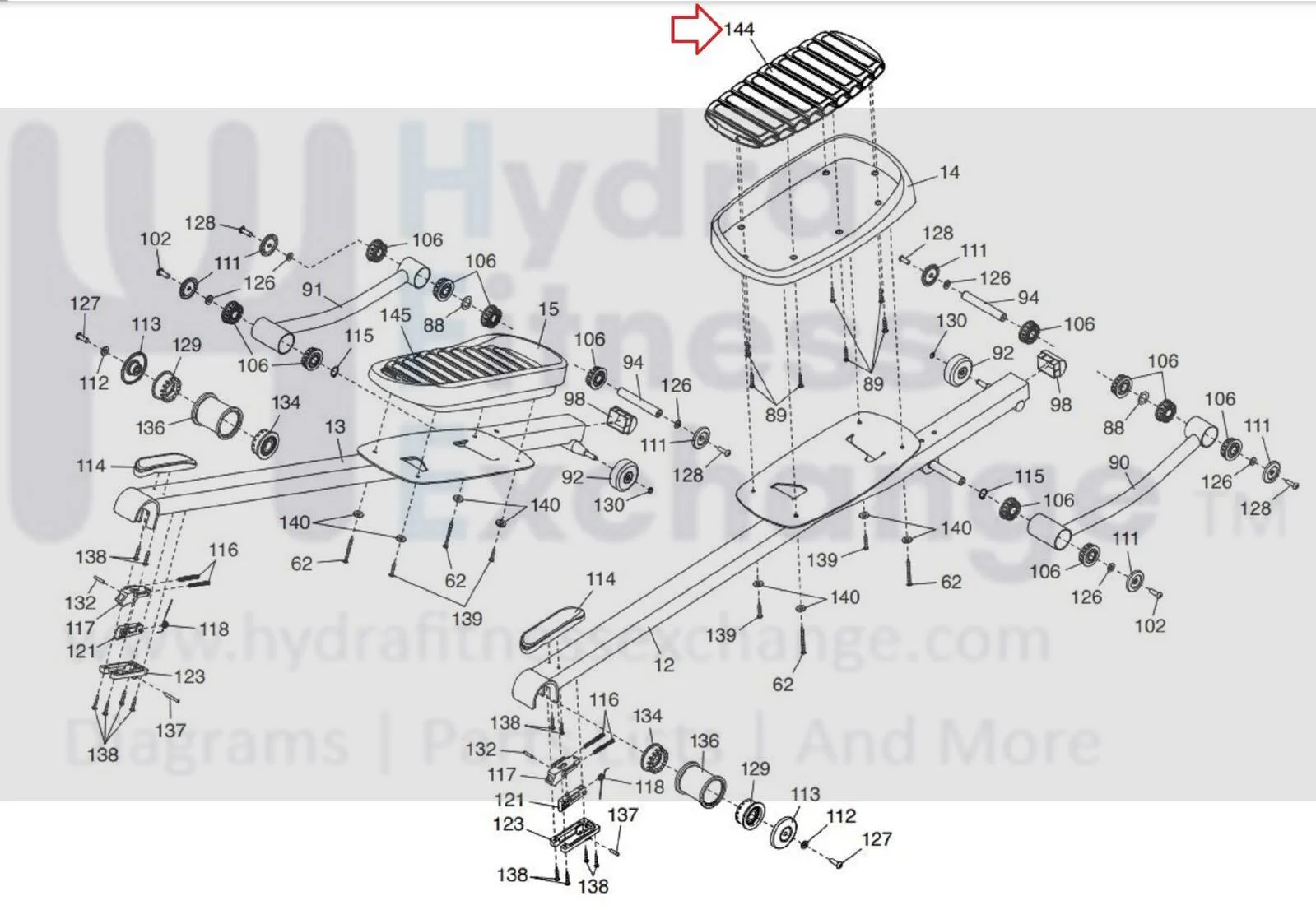 Nordictrack E11.6 E7.5 E7.7 E8.2 Elliptical Right Foot Pedal Insert Pad 341149 - Image 2