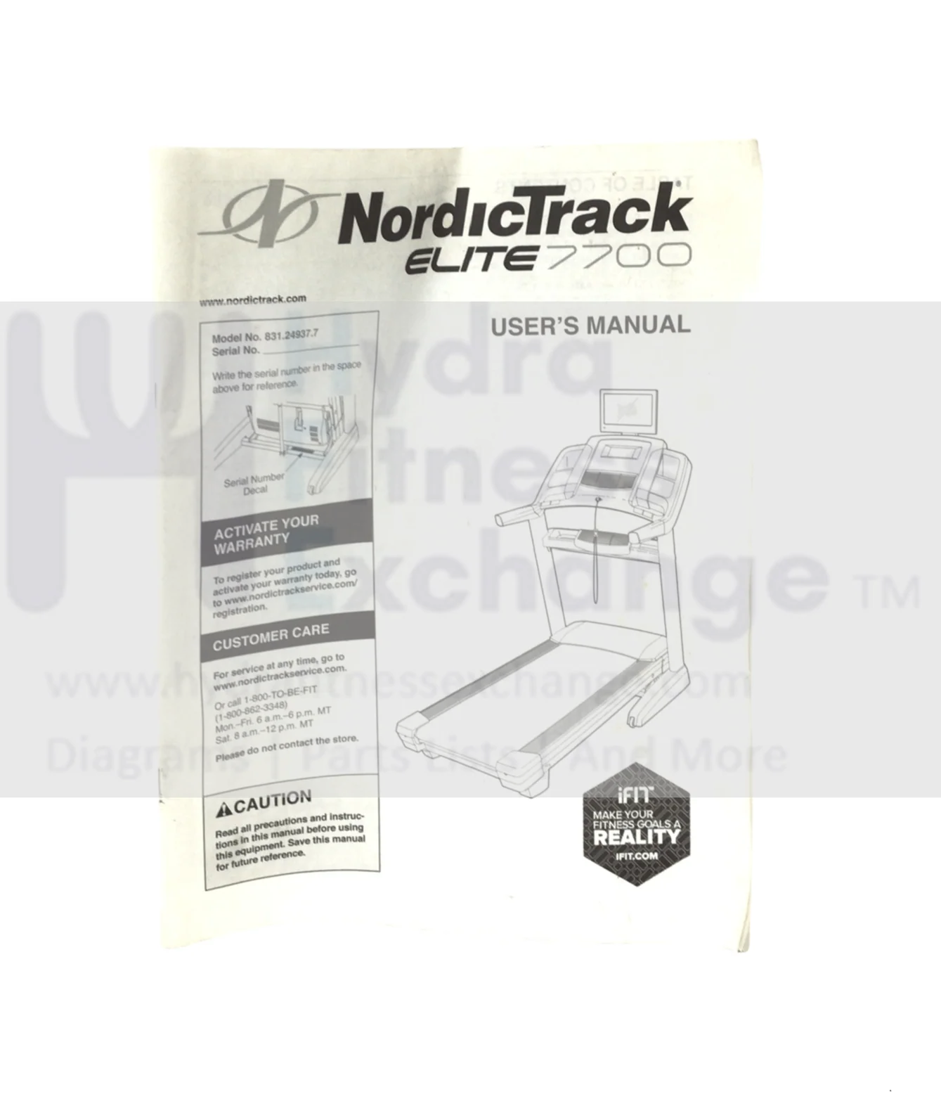 NordicTrack Elite 7700 Treadmill Owner User's Manual English 376899