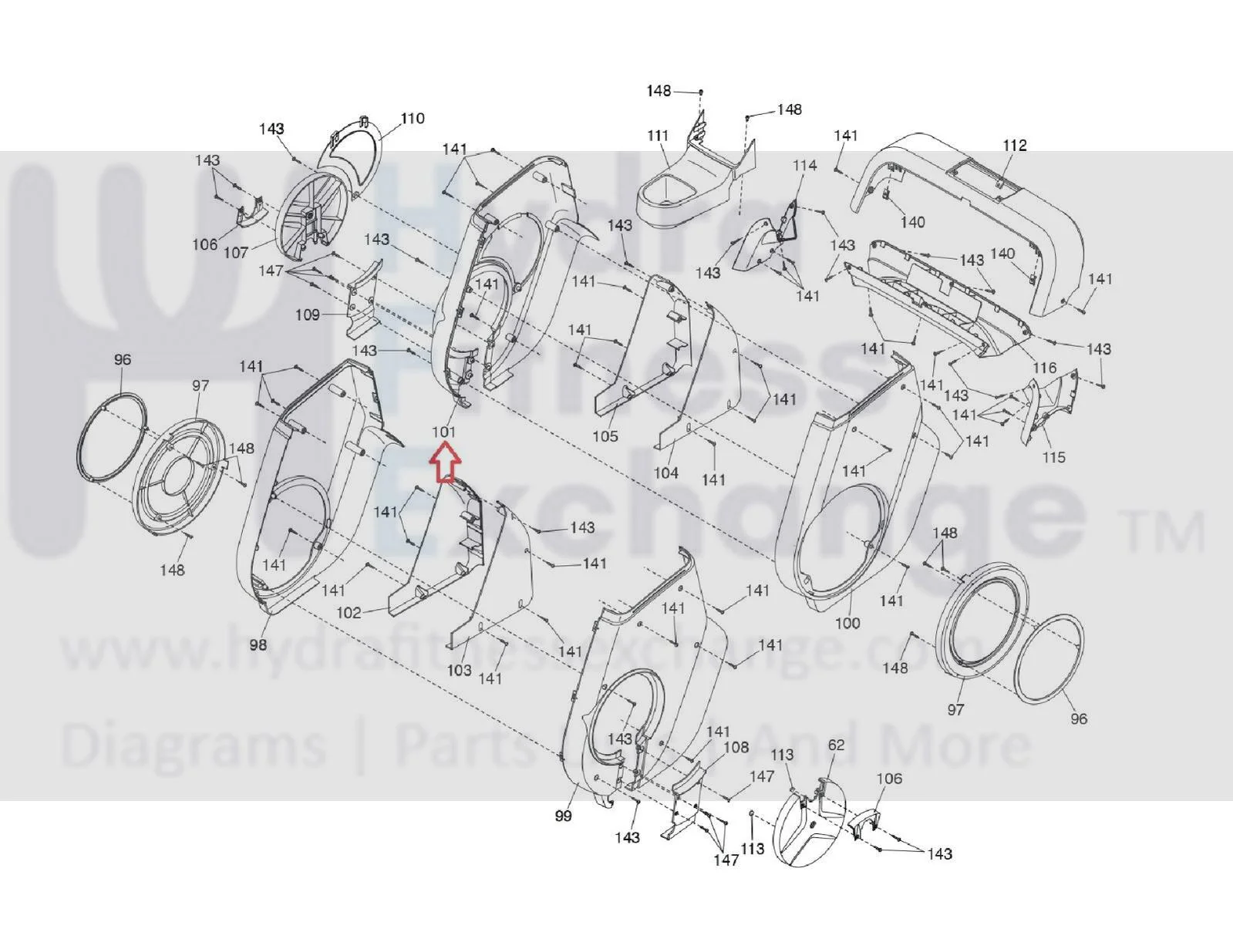 NordicTrack Elliptical Right Inner Shield Cover 397771 - Image 3