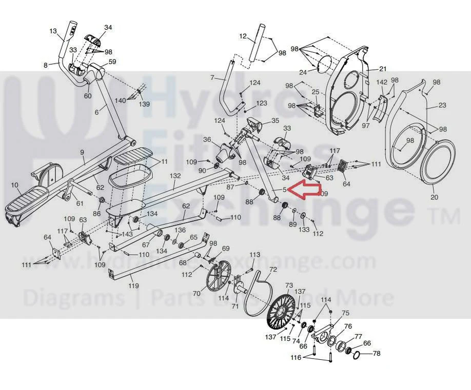 NordicTrack Elliptical Right Leg Assembly 384513 - Image 2