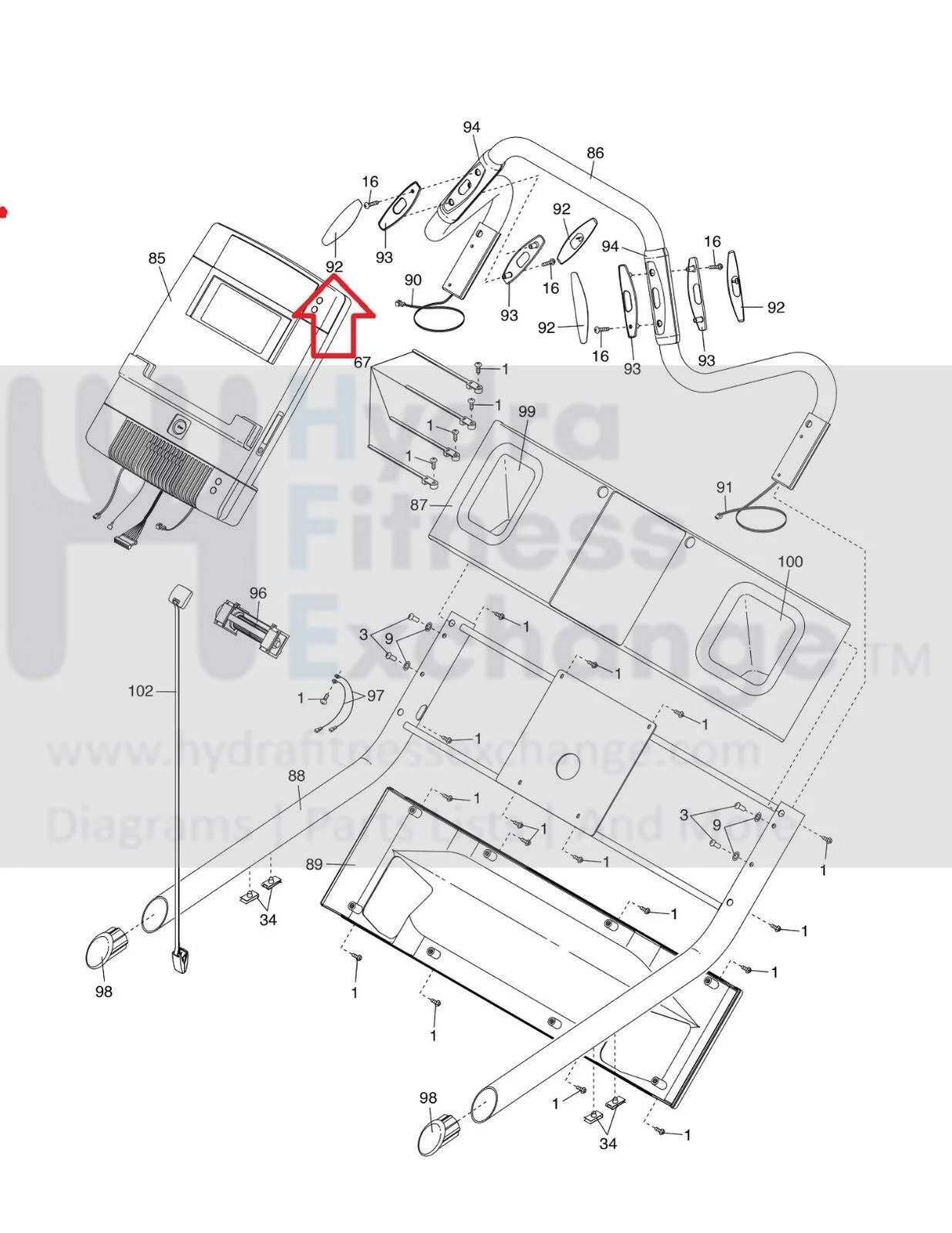 Nordictrack Epic Weslo Reebok Domyos Treadmill Pulse Sensor Base Plate 172459 - Image 2