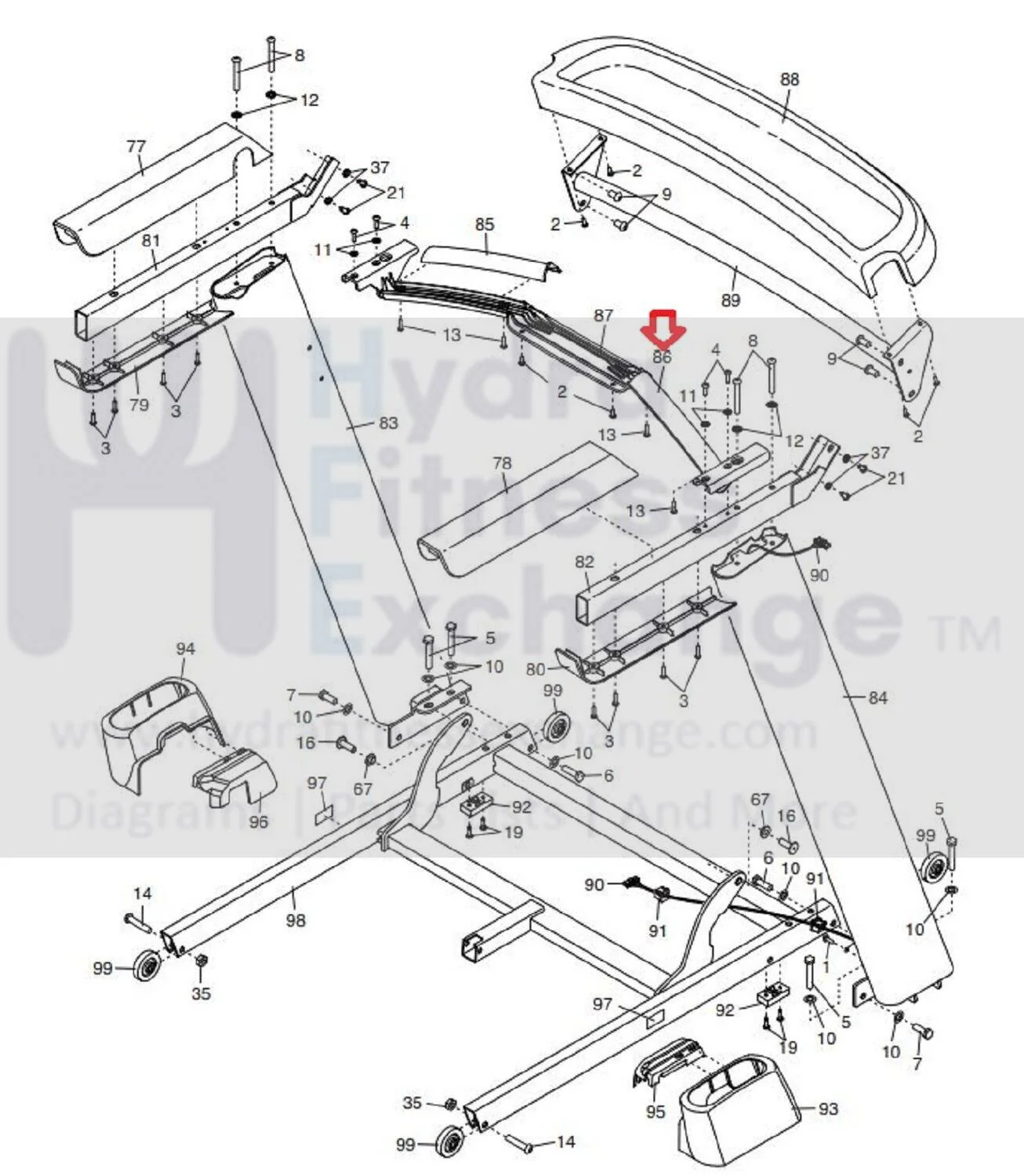 NordicTrack EXP 7I 10I PRO 5000 9000 2000 Treadmill Right Crossbar Cover 424583 - Image 2