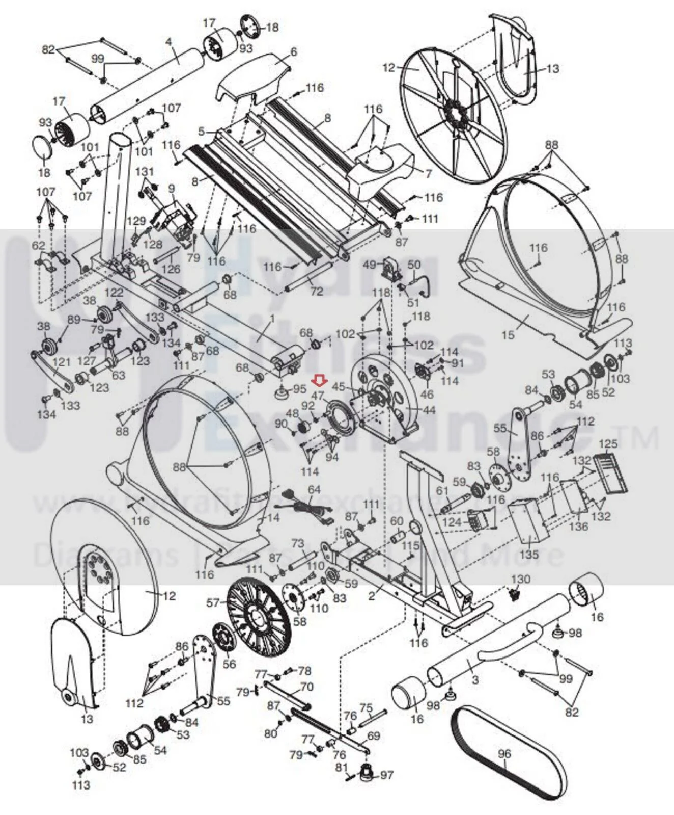 Nordictrack FreeMotion Elliptical Idler Pulley Bracket Wheel Axle Mount 241963 - Image 2