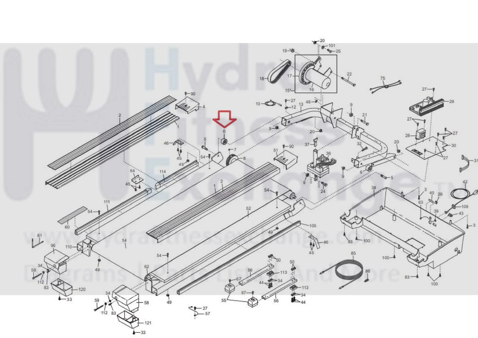Nordictrack FreeMotion HealthRider Image Treadmill Frame Pivot Spacer 158693 - Image 2