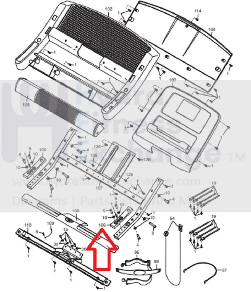 NordicTrack FreeMotion Lifestyler Proform Treadmill Handrail Spacer Plate 304169 - Image 2