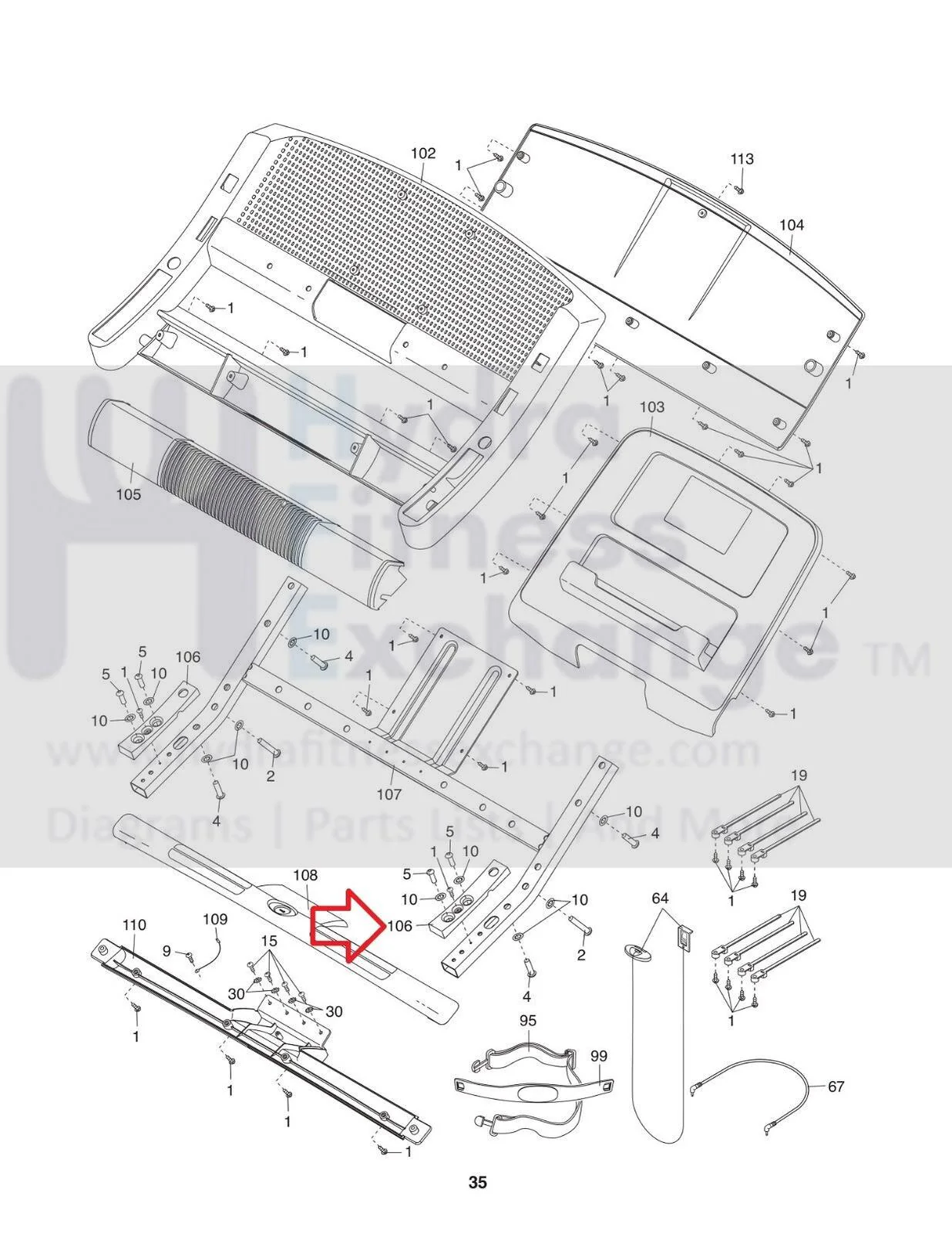 Nordictrack Freemotion Proform Treadmill Handrail Spacer Plate 304169 - Image 2