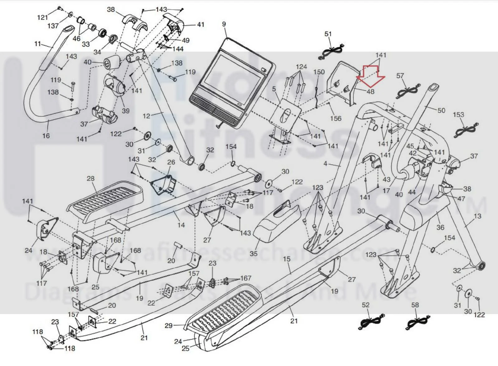 Nordictrack Freestride FS7i FS91 FS10i Elliptical Console Bracket Cover 397794 - Image 2