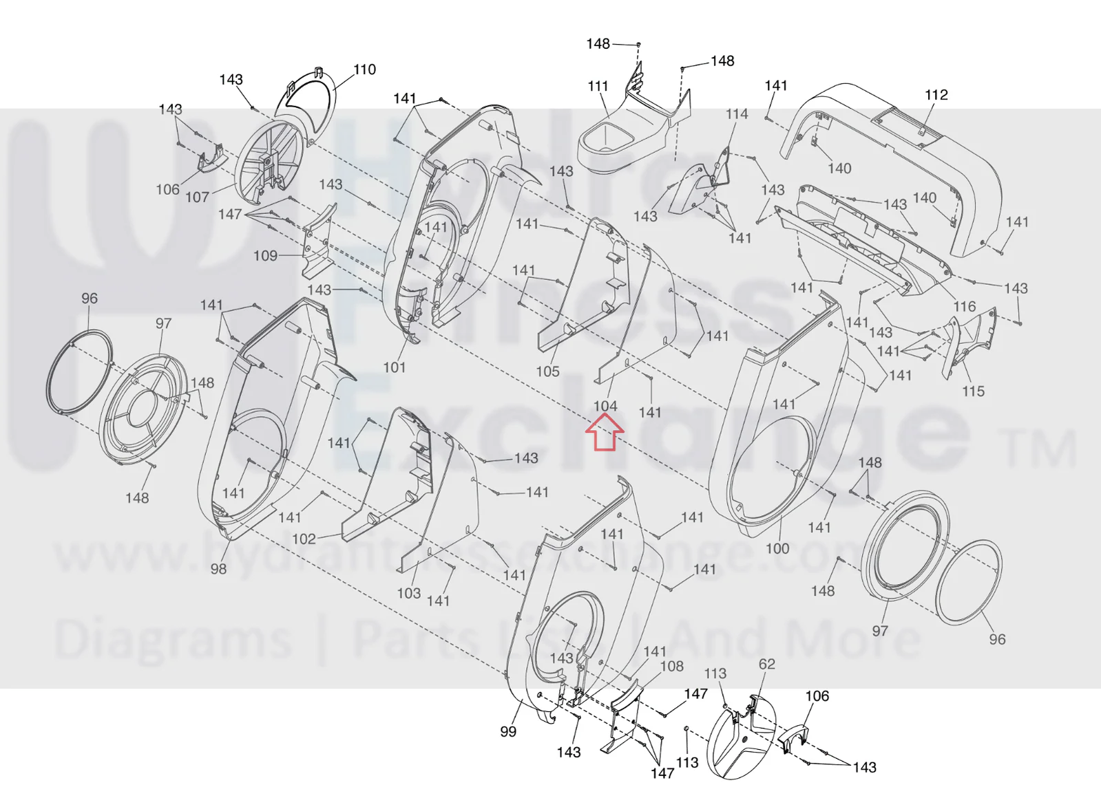NordicTrack FS10I FS9I FS7I Elliptical Right Outer Cover 398090 & 397764 - Image 2