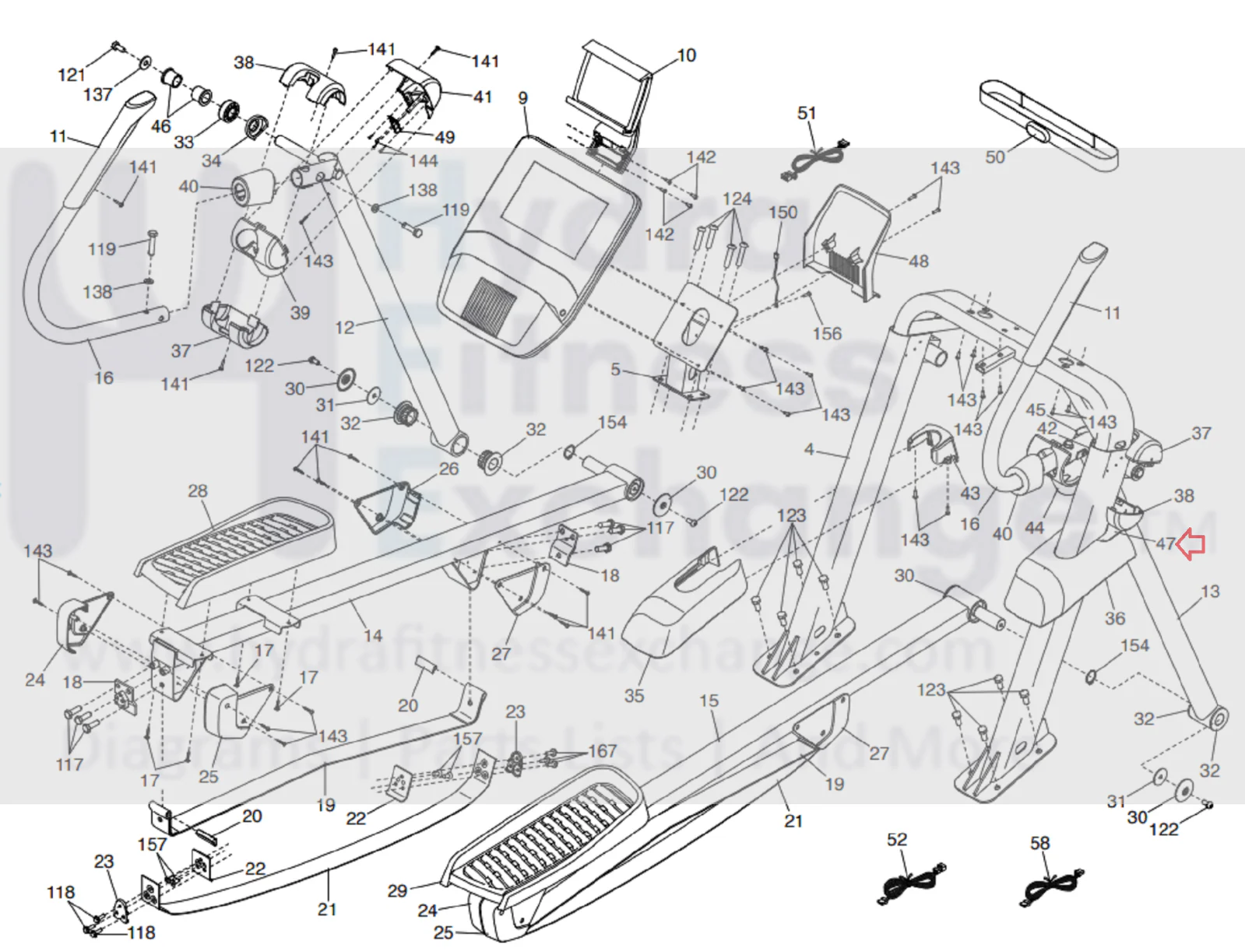 NordicTrack FS14I FS5I FS7I FS9I Elliptical Right Front Shield Cover 397779 - Image 2