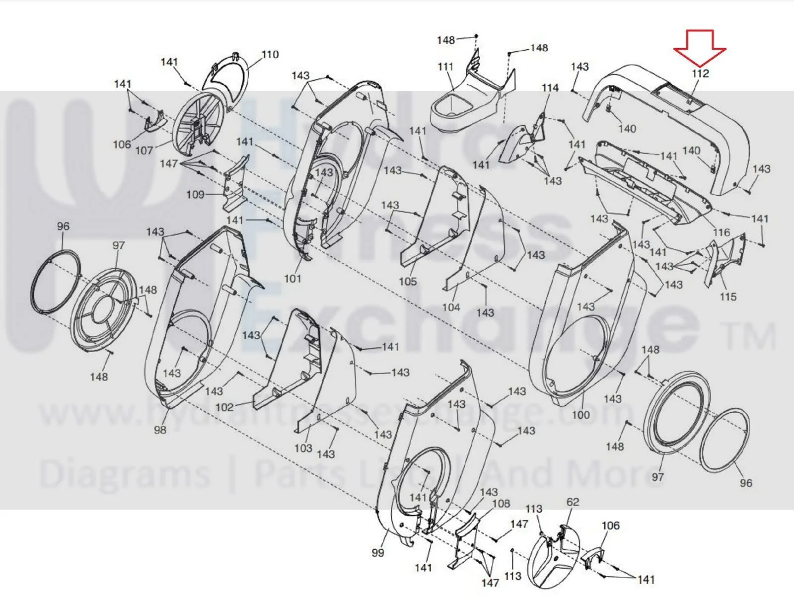 Nordictrack FS7i FS91 FS10i FS14i Elliptical Upper Upright Cover 397788 - Image 3