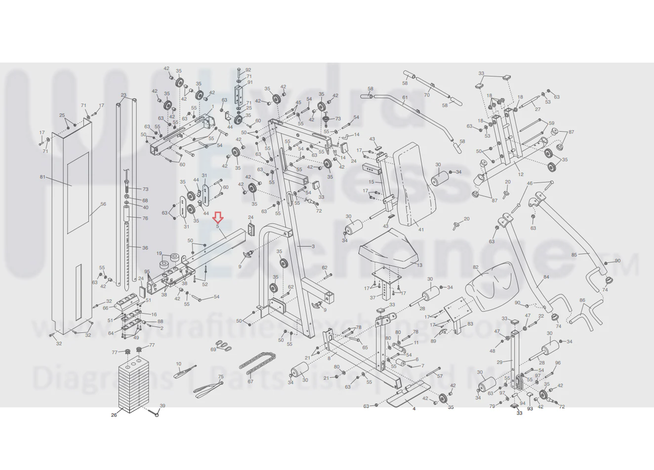NordicTrack GRT 500 Strength System Bottom Frame Cross 162922 - Image 3