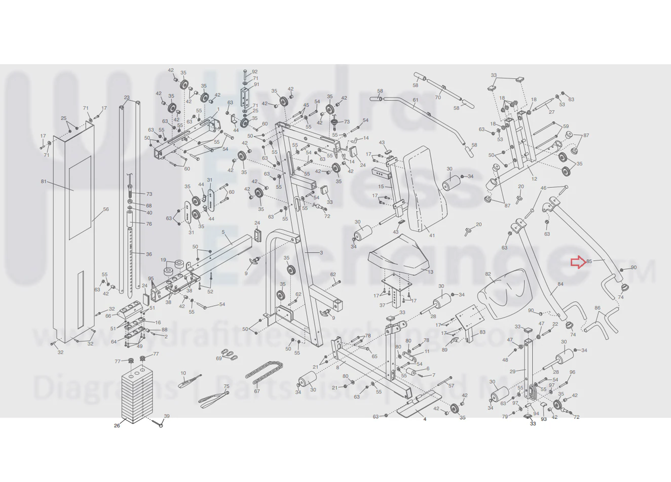 NordicTrack GRT 500 Strength System Left Press Fly Arm 161986 - Image 3
