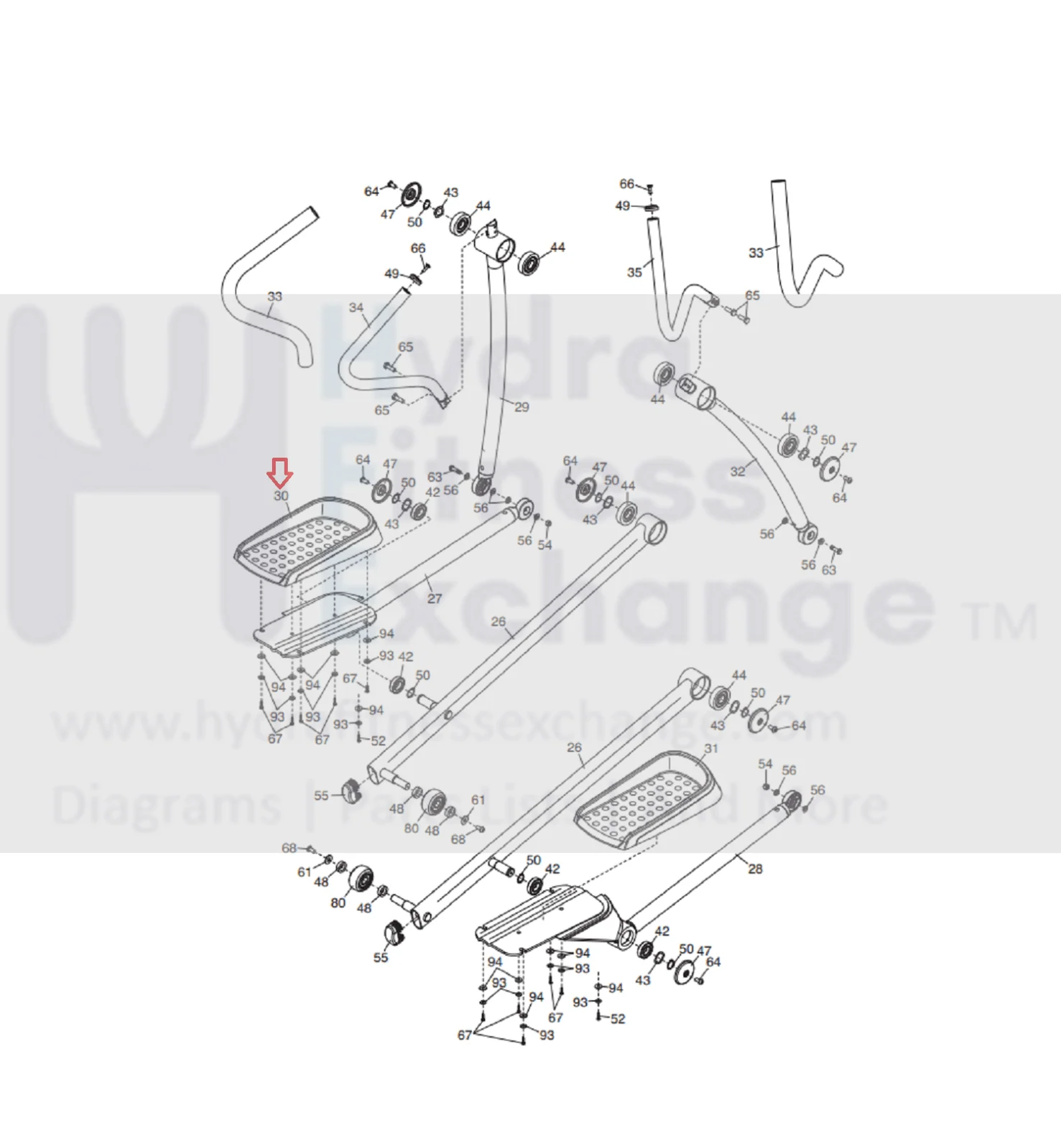 NordicTrack Left Pedal MFR-251278 & 251274 Elliptical Replacement Part - Image 2