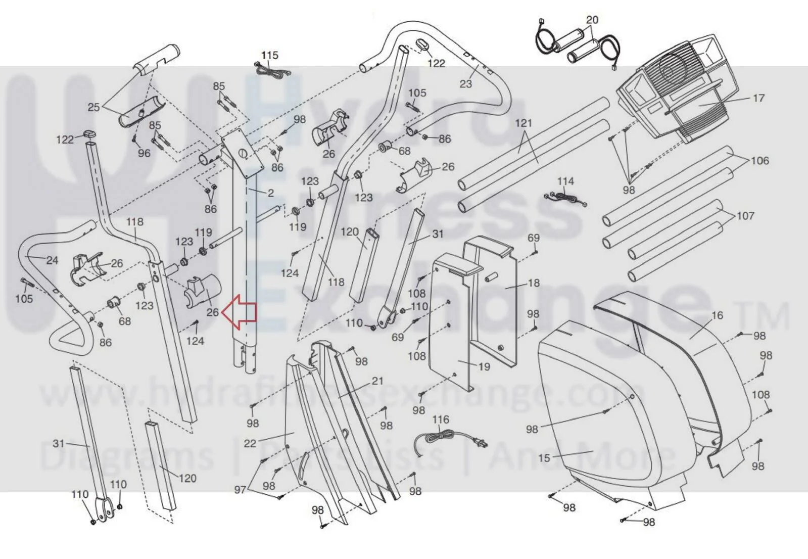 Nordictrack NCCEL09940 NEL09940 831.283560 Elliptical Handlebar Cover 207925 - Image 5
