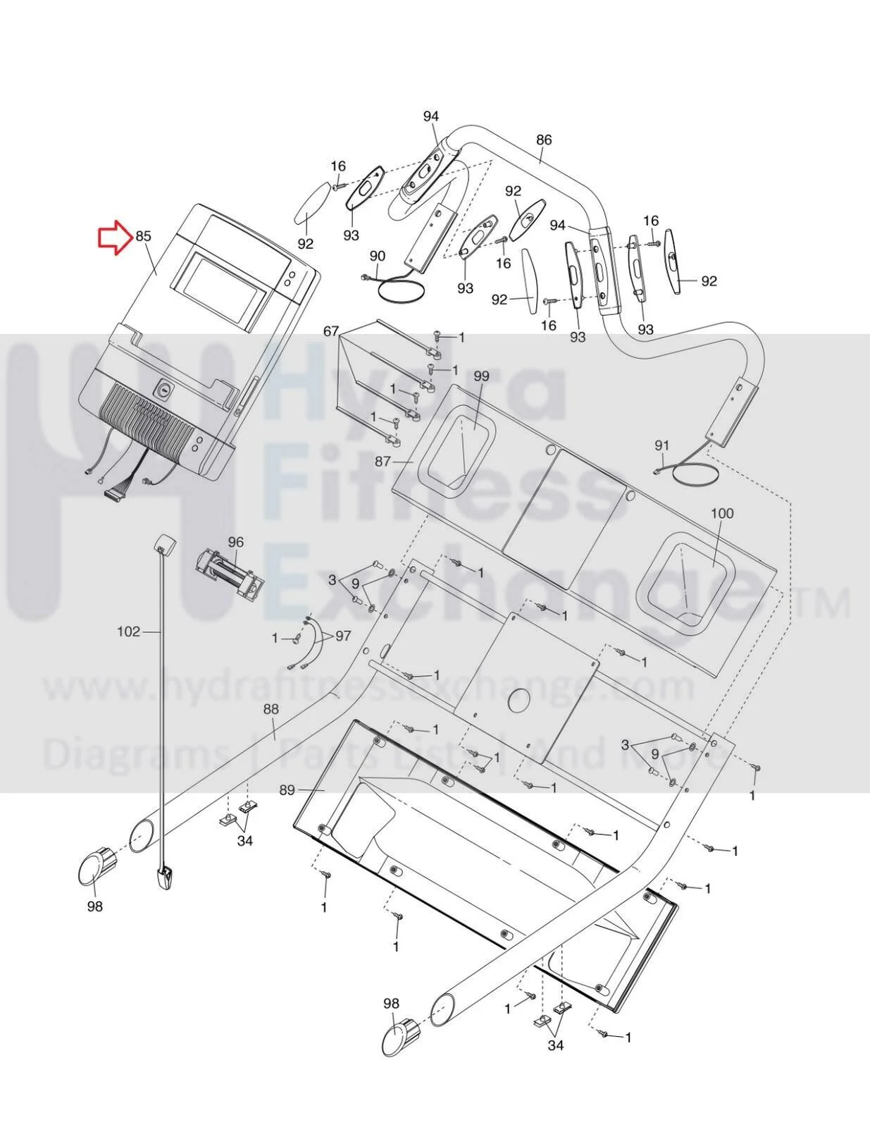 NordicTrack NTL159920 Treadmill Display Console Assembly MFR-EKSF15619 & 332810 - Image 3