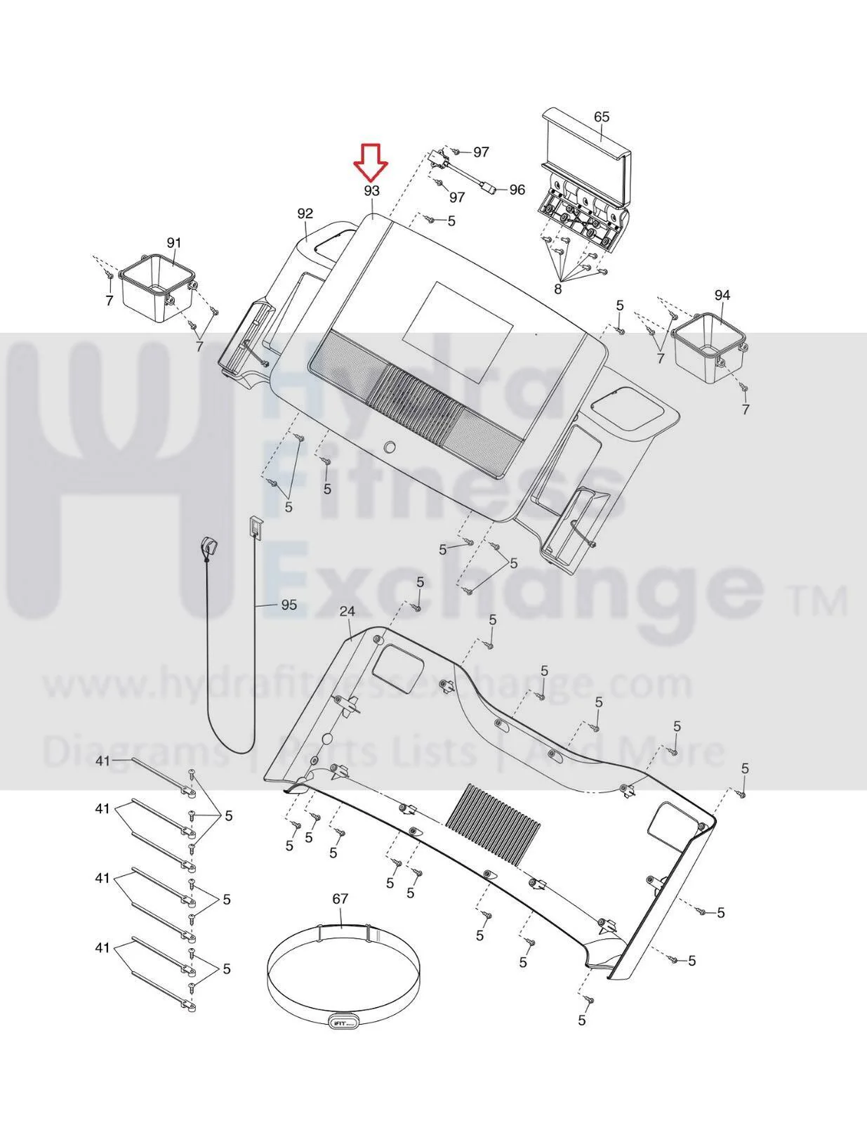 NordicTrack NTL240160 Treadmill Display Console Assembly 386708 - Image 4