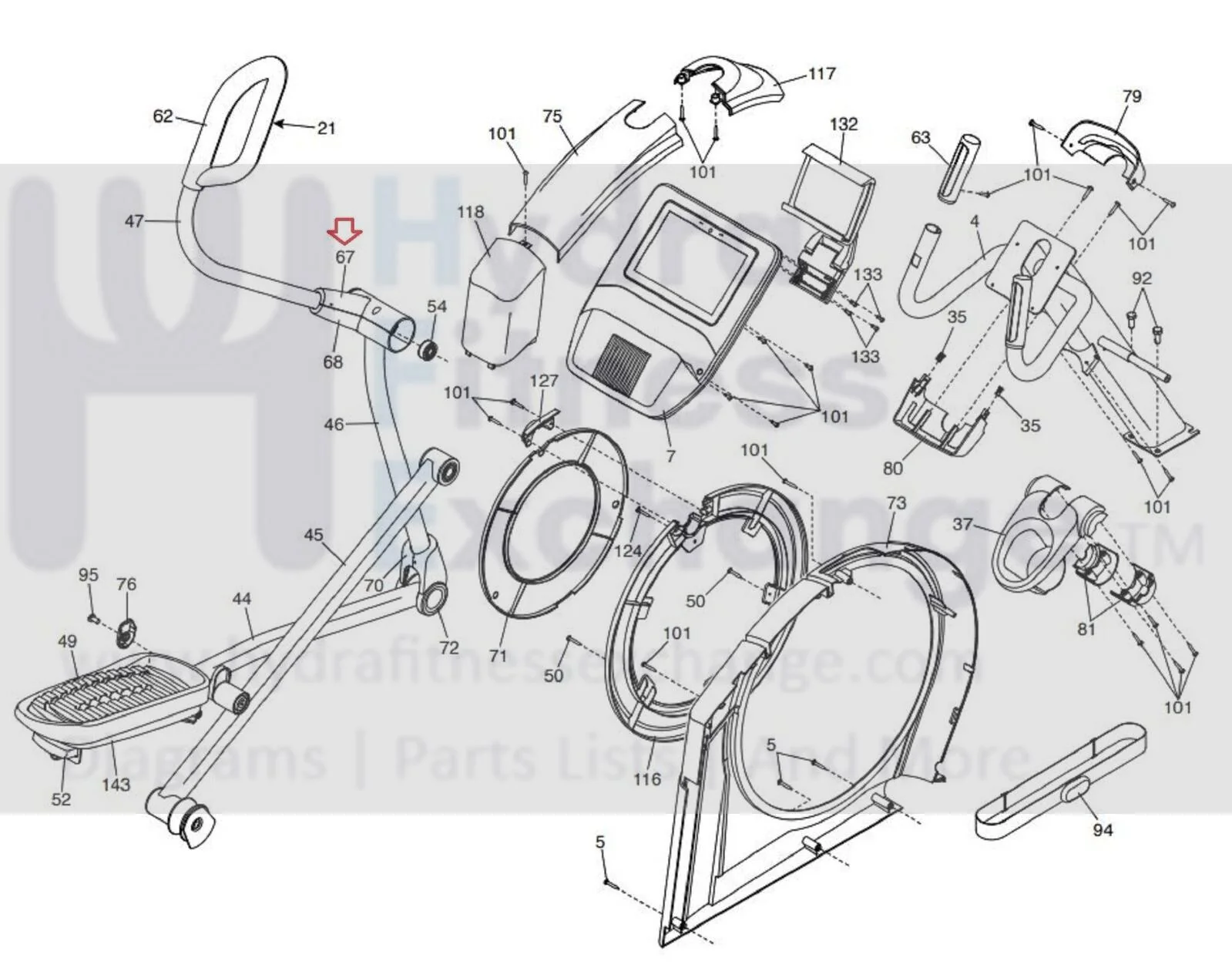 Nordictrack Proform 14.9 12.9 9.9 E9.0 Elliptical Left Arm Front Cover 397075 - Image 4