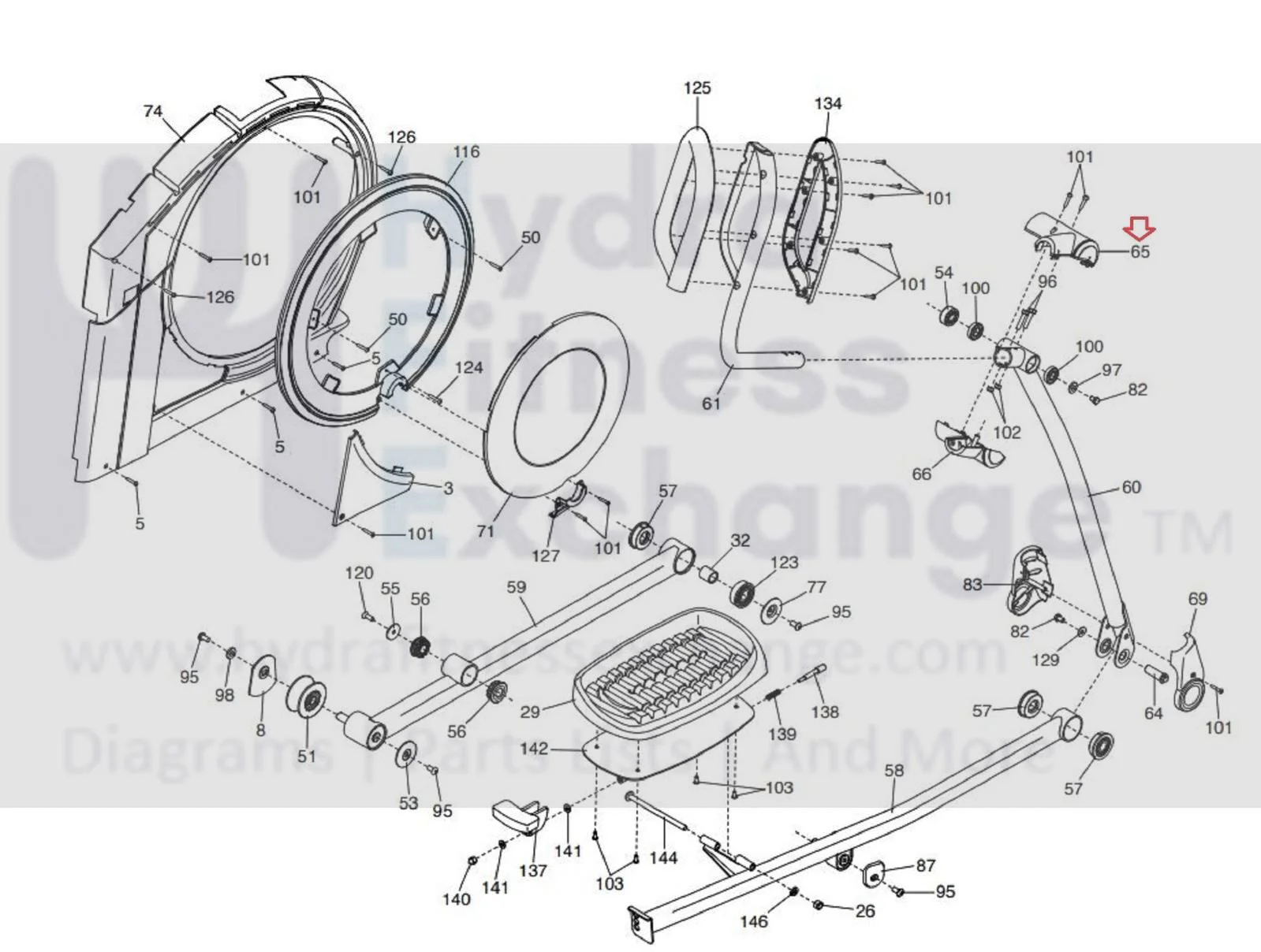 Nordictrack Proform 14.9 12.9 9.9 E9.0 Elliptical Right Arm Front Cover 397077 - Image 4