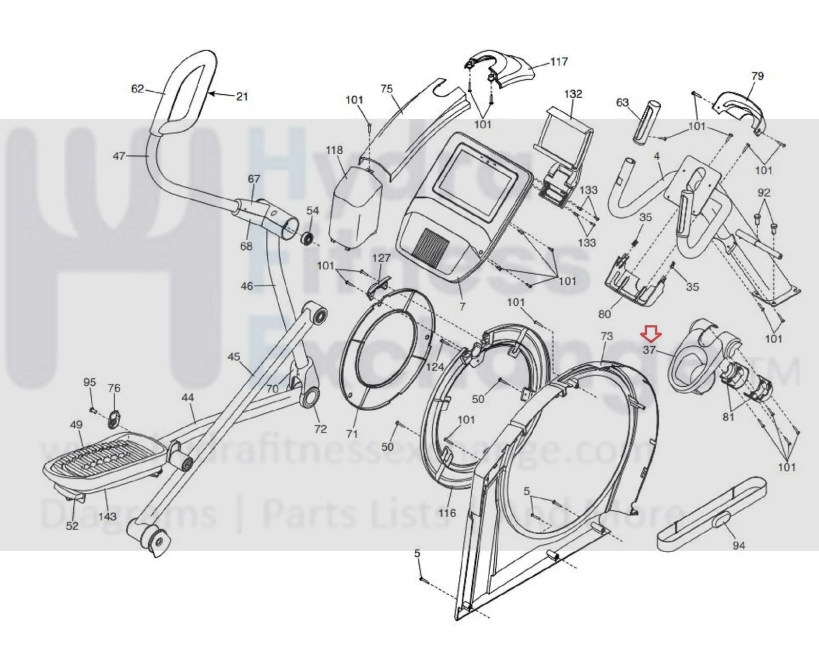 Used Nordictrack Proform 14.9 12.9 E 7.5 Z E7 El 9.9 Elliptical Accessory Tray 393306 - Image 3