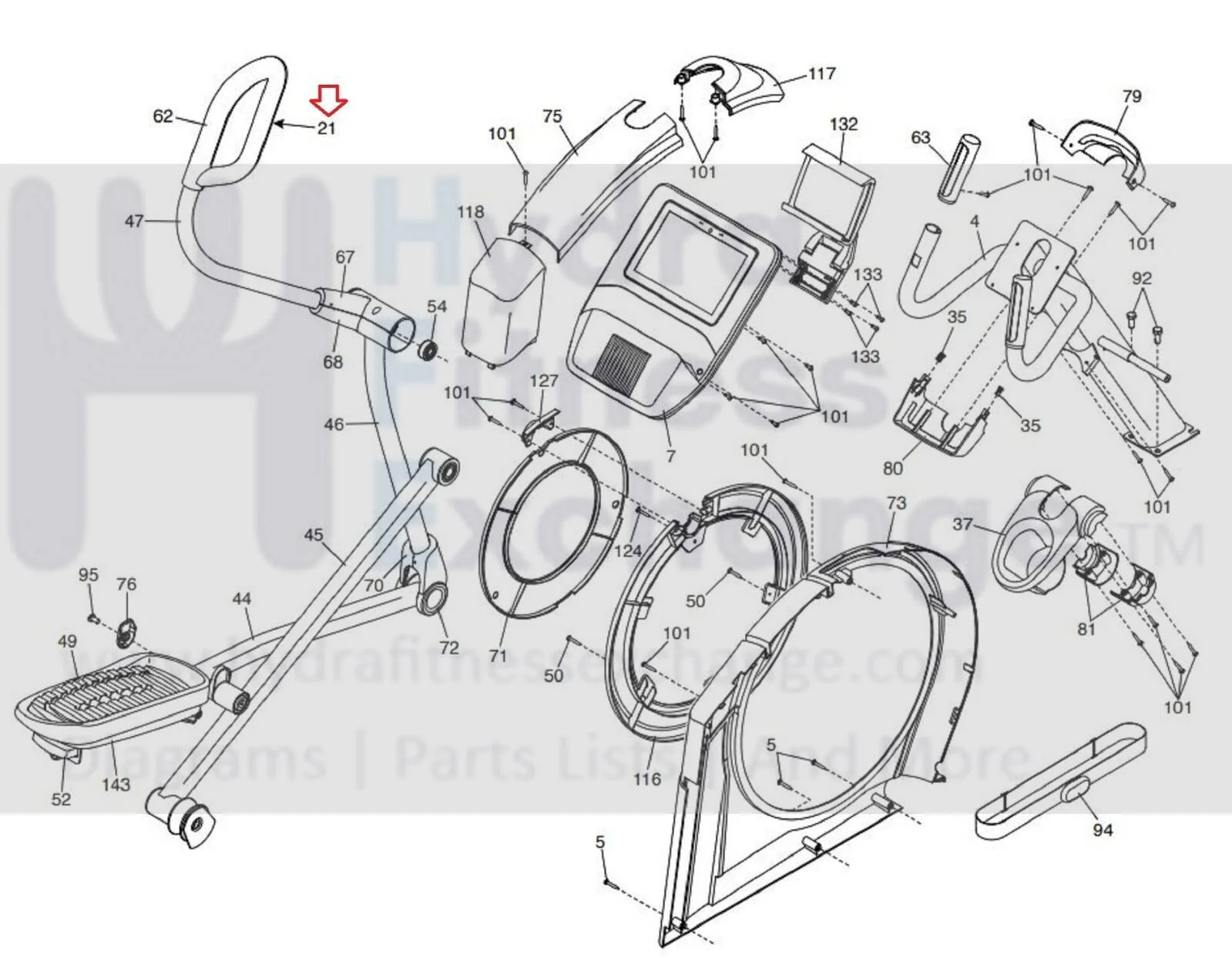 Nordictrack Proform Commercial 12.9 14.9 E9.0 Elliptical Left Lower Grip 397064 - Image 3
