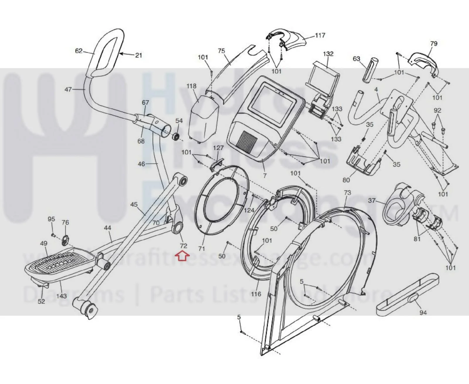 Nordictrack ProForm E 7.5Z 12.9 14.9 E9.0 Elliptical Left Leg Inner Cover 394389 - Image 4
