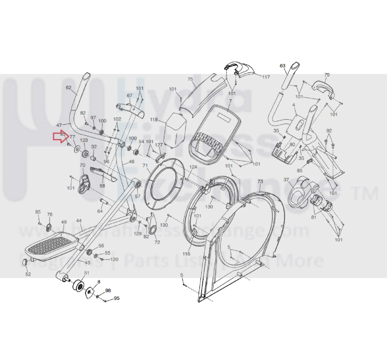 NordicTrack ProForm Elliptical Axle Cover 428362 - Image 2