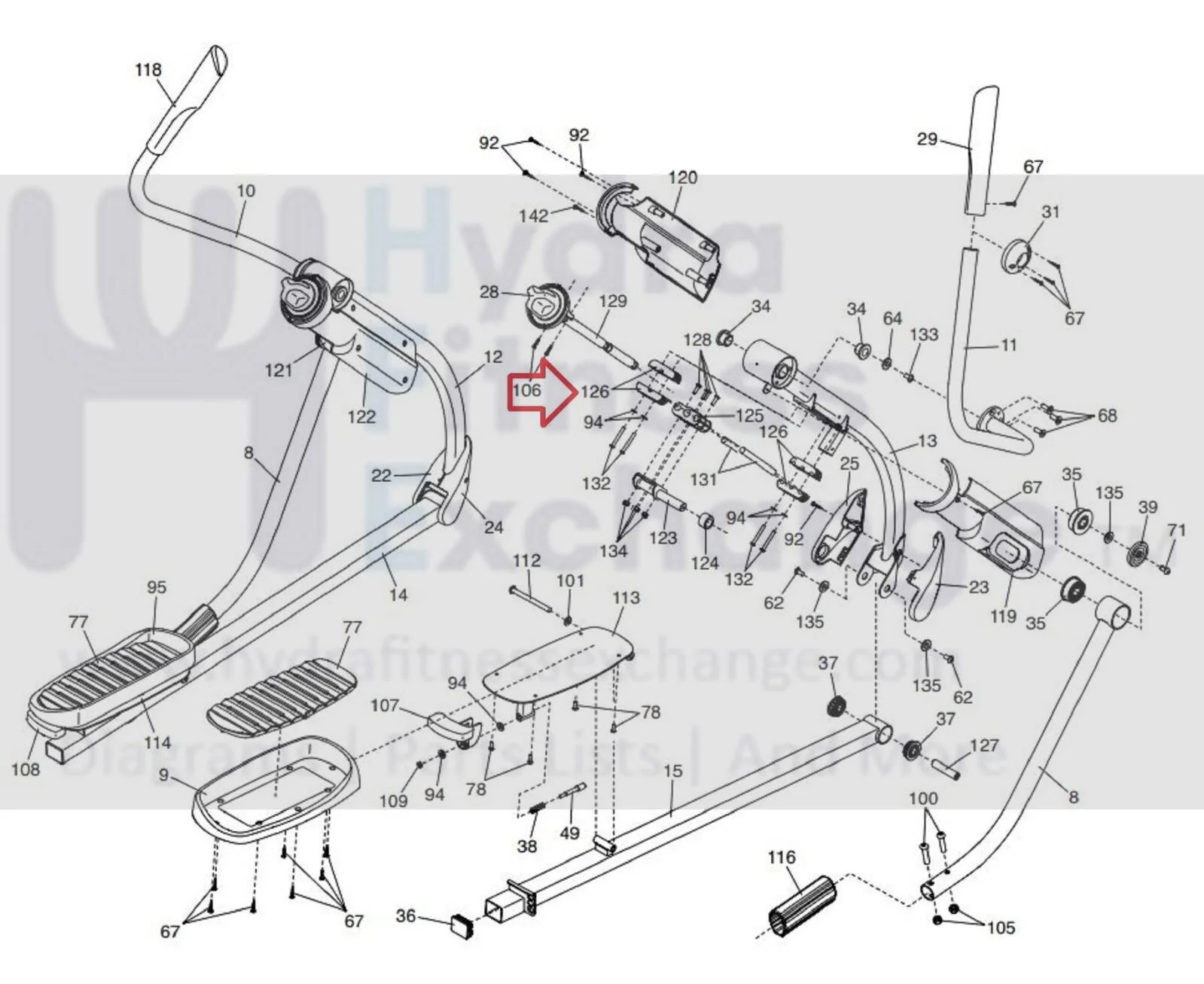 NordicTrack Proform Elliptical End Block Assembly 367997 - Image 2