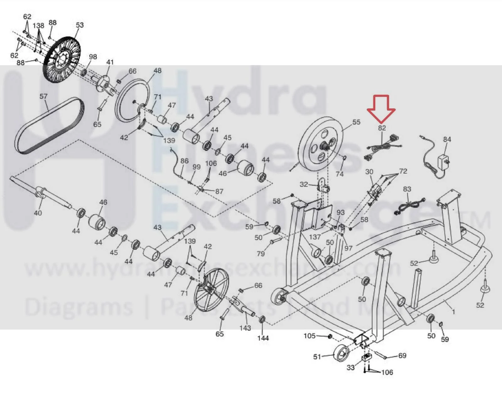 NordicTrack Proform Elliptical Lower Wire Harness 360049 - Image 2