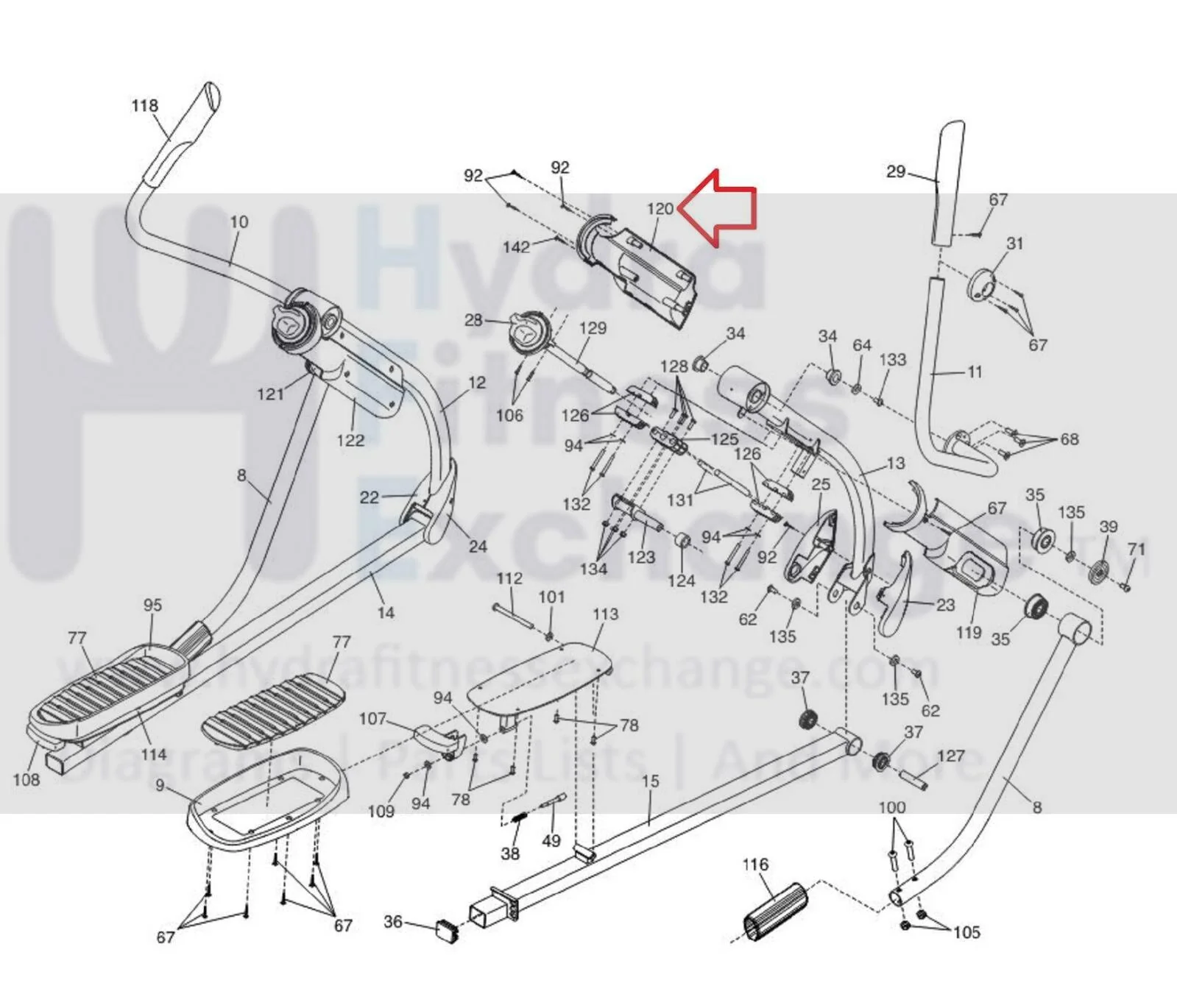 NordicTrack Proform Elliptical Right Inner Adjustment Cover 359647 - Image 2