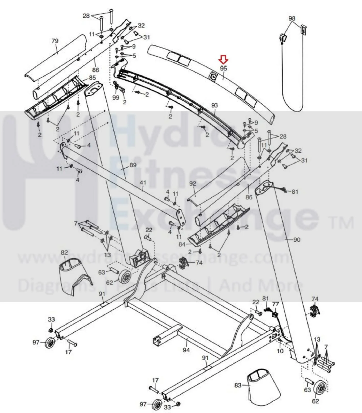 Nordictrack Proform Epic C900i T 13.5 800I Treadmill Top Pulse Cross Bar 349579 - Image 3