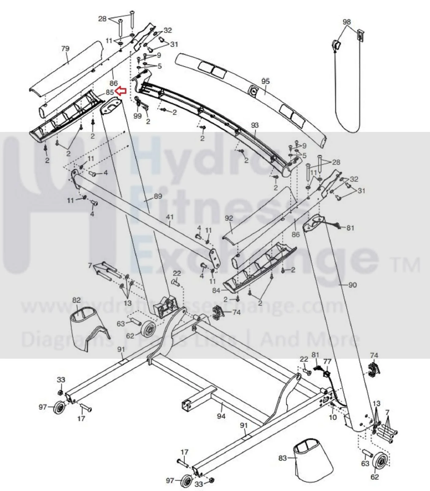 Nordictrack Proform Epic C900i T13.5 800i Treadmill Left Bottom Handrail 349983 - Image 4