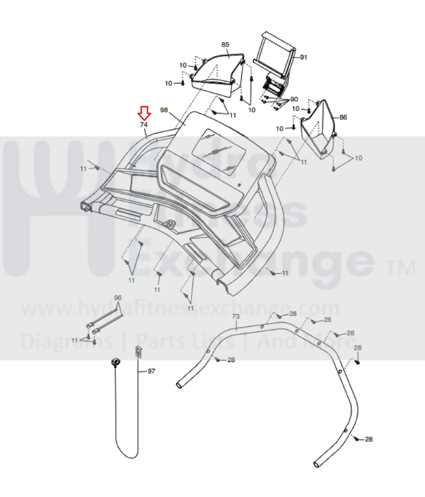 NordicTrack ProForm PETL598190 Console Base MFR-393387 & 405166 - Image 2