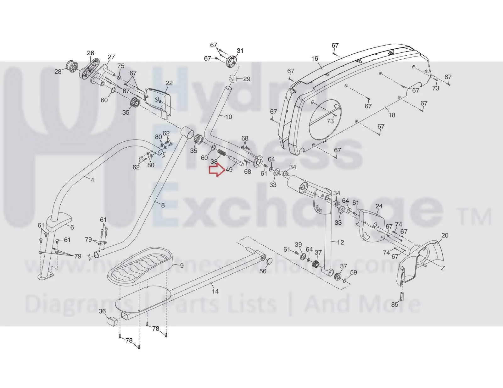 NordicTrack ProForm Reebok Elliptical Axle Adjustment Pin 259951 - Image 2