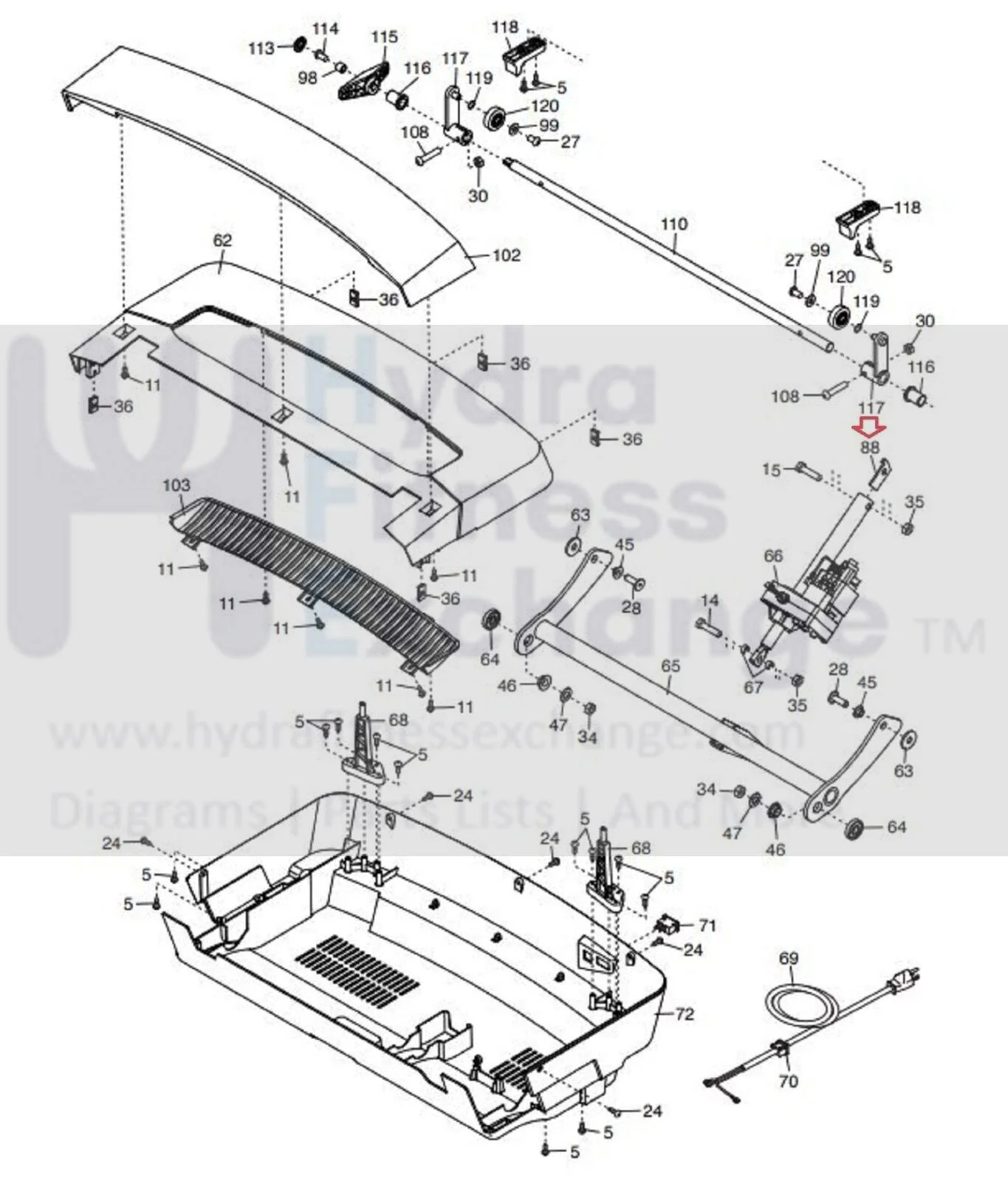 Nordictrack Proform Reebok HealthRider Treadmill Lift Motor Stop Bracket 304347 - Image 2
