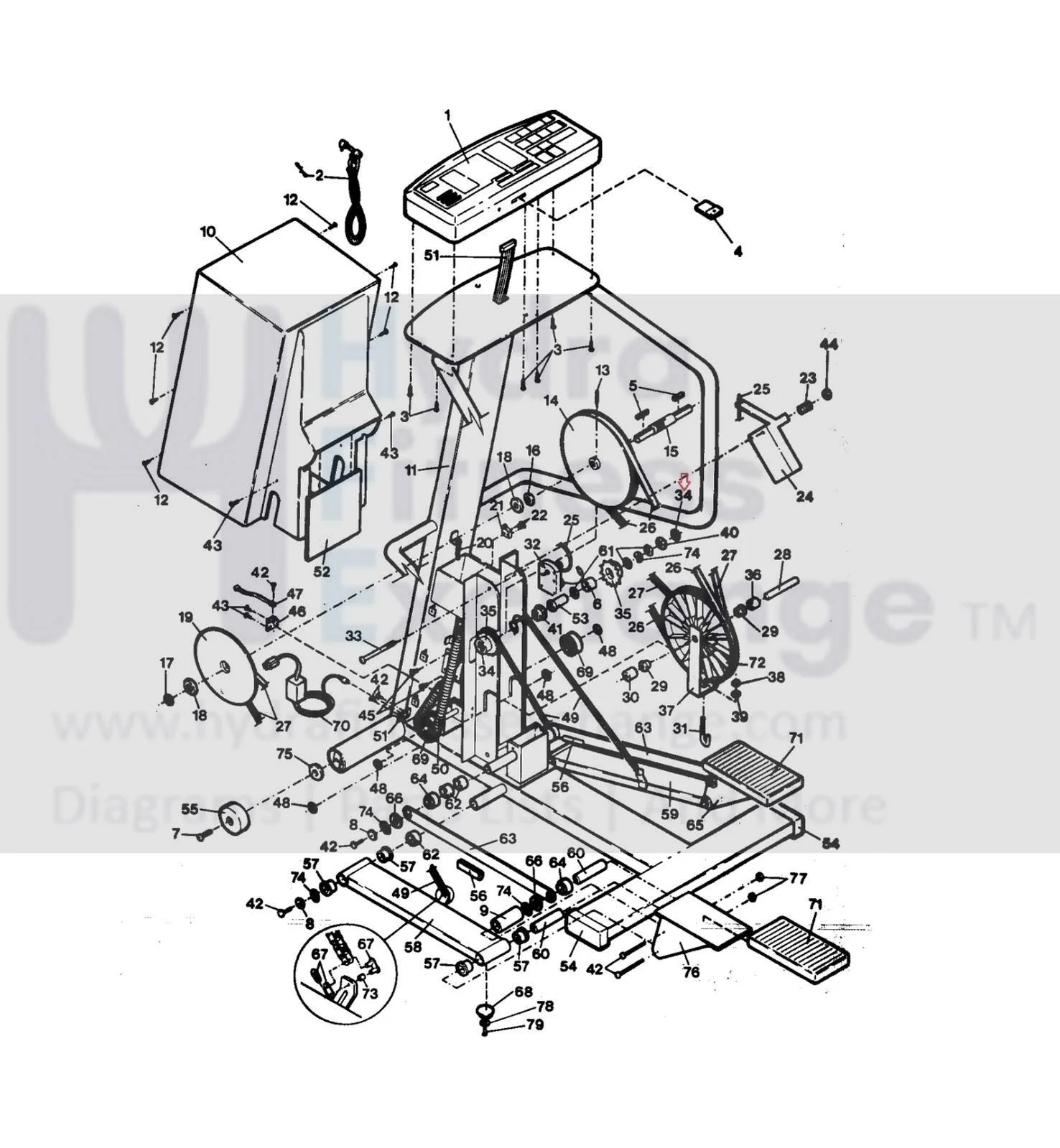 NordicTrack Proform Reebook Icon Weider Image Stepper Step Push Nut 112488 - Image 2