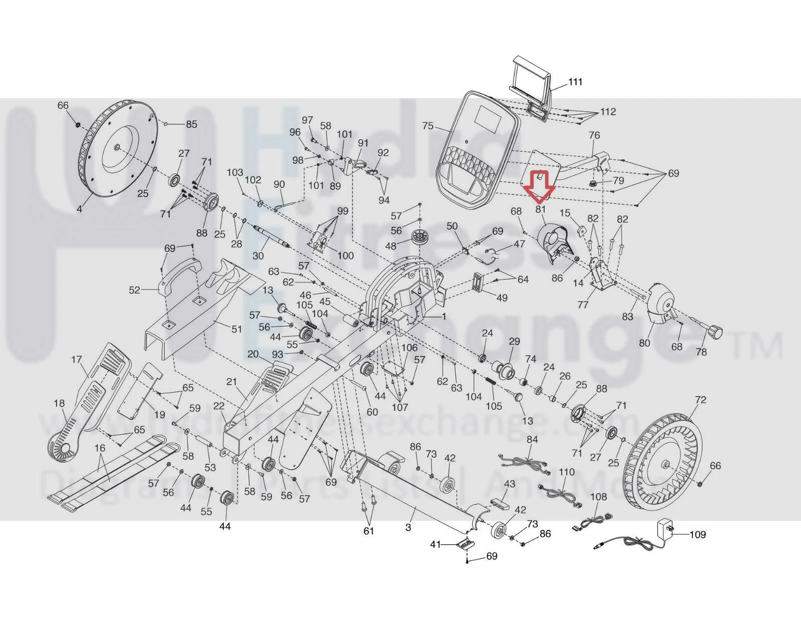 NordicTrack ProForm Rower Left Upright Cover 397292 - Image 3