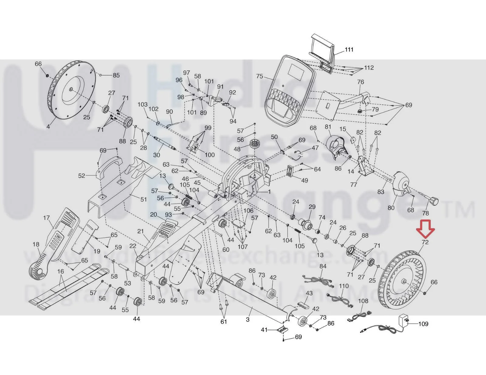 Nordictrack Proform Rower Right Fan Only Without Inside Cover 385632 - Image 2