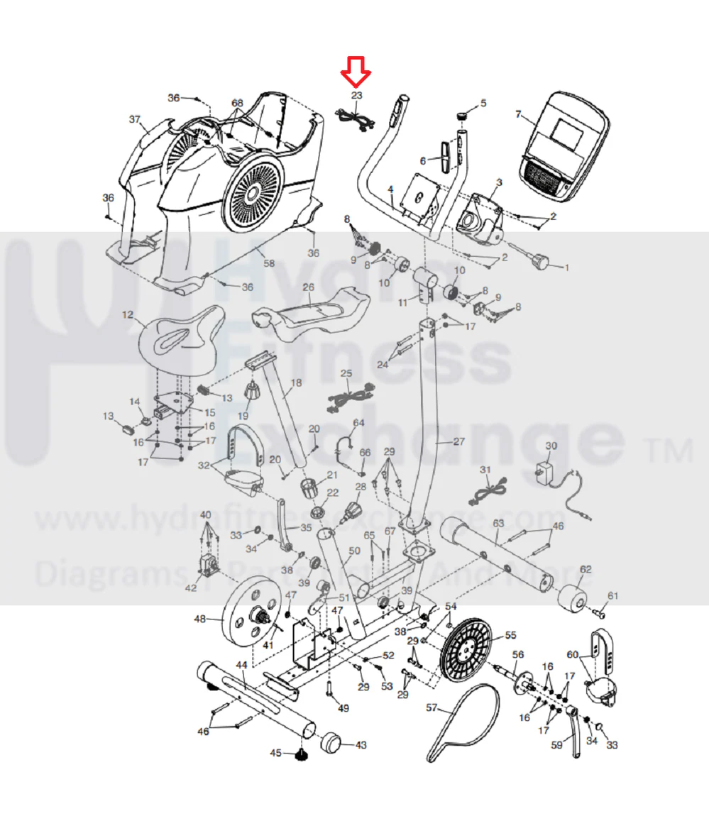 NordicTrack Proform Stationary Bike Heart Rate Pulse Wire Harness 352888 - Image 2