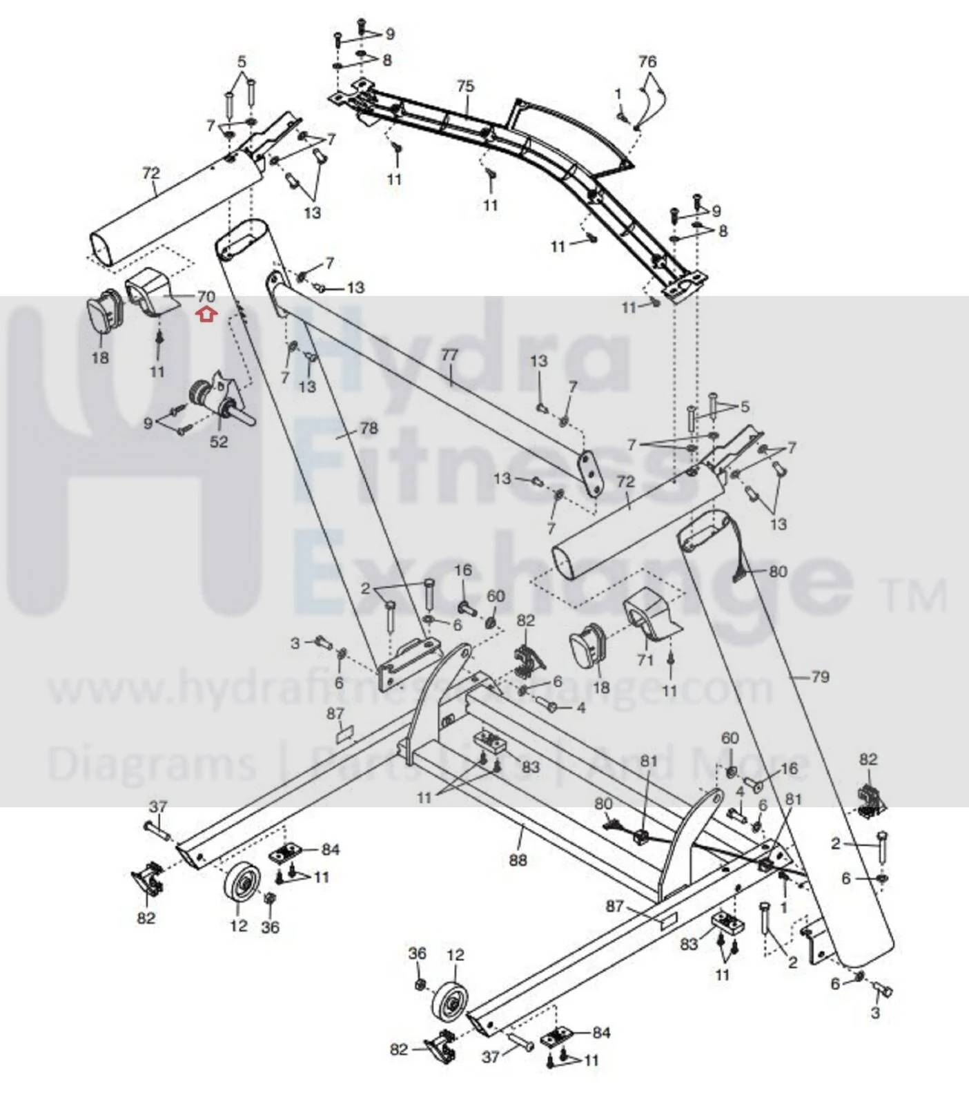 Nordictrack ProForm T 6.7 S C700 C590 400i Treadmill Left Handrail Cover 394609 - Image 2