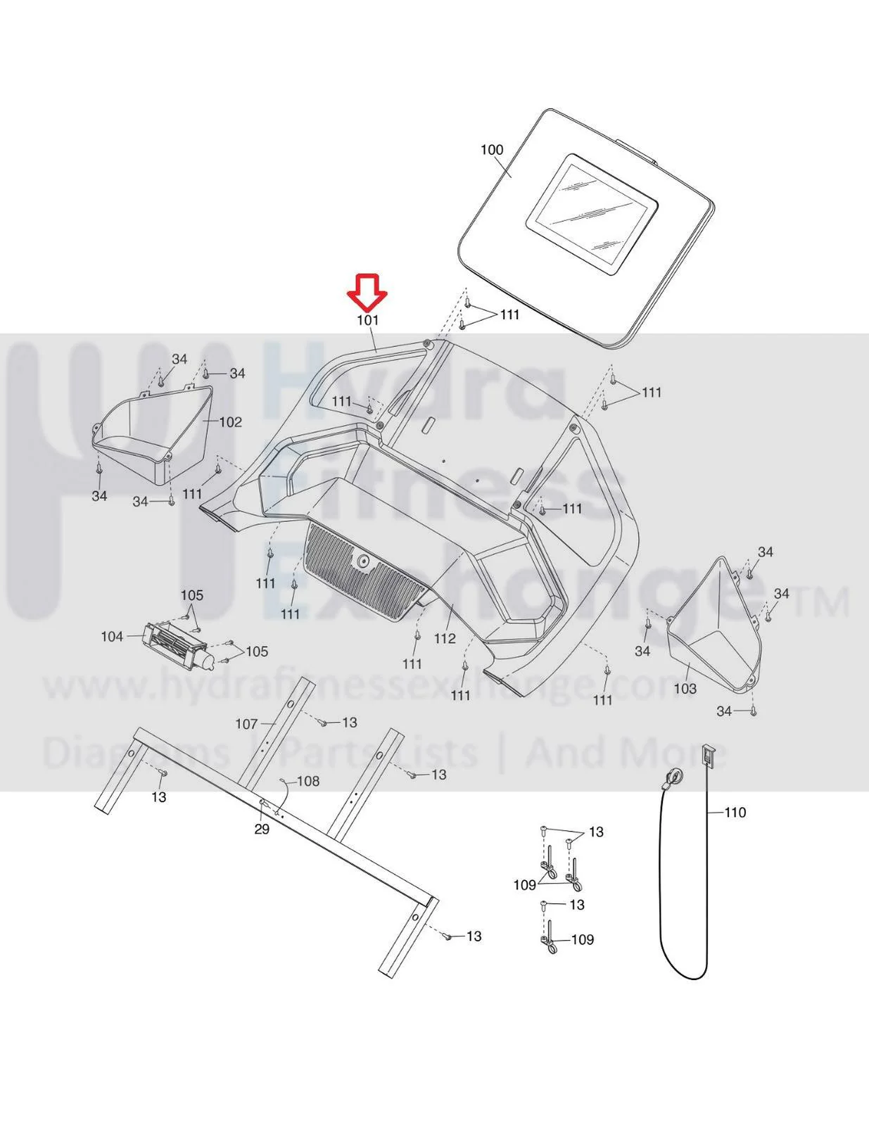 Nordictrack Proform Treadmill Console Base 424586 - Image 2