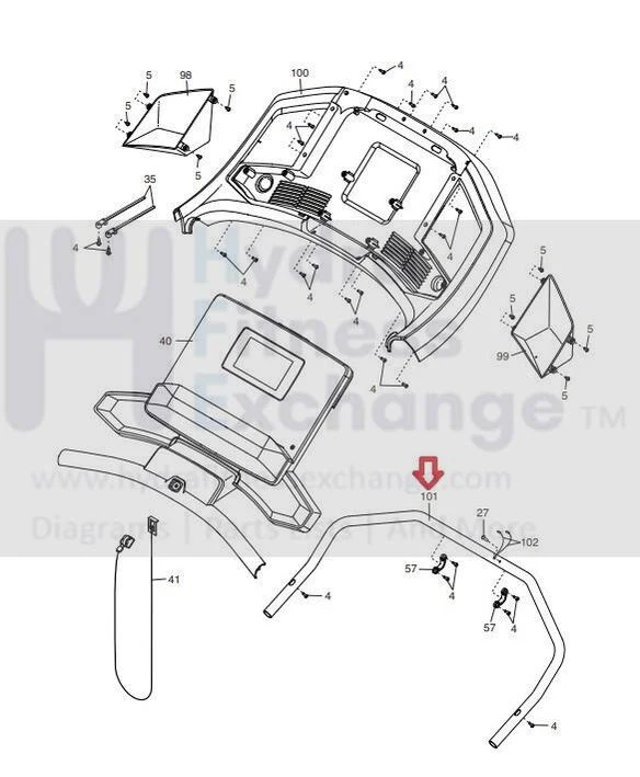 Nordictrack ProForm Treadmill Console Frame 414632 - Image 2